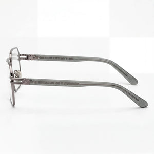 Philipp Plein Vpp114m Aviator Eyeglasses for Men — front view, Stainless Steel