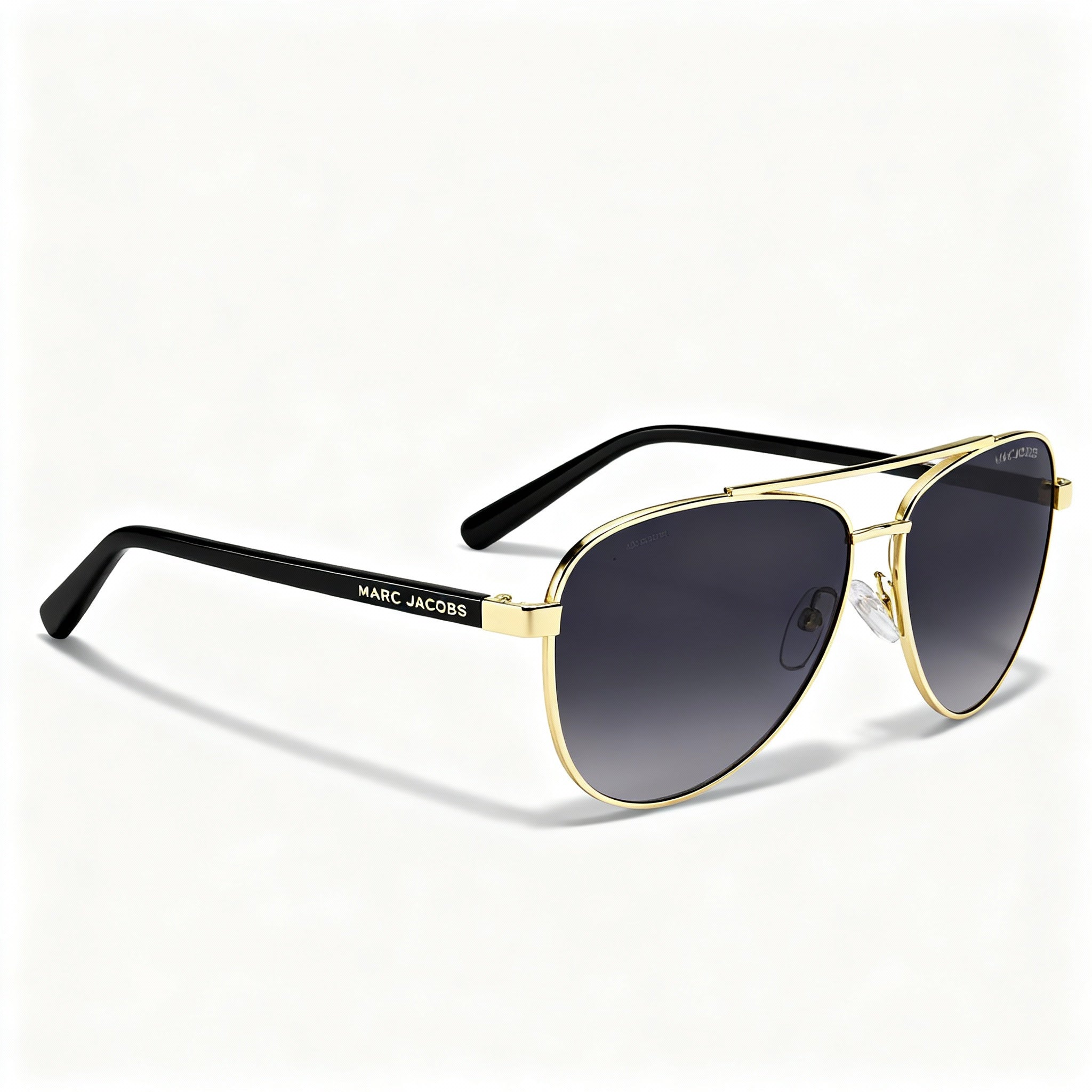Marc Jacobs Marc 760/S Unisex Metal Aviator Sunglasses Gold Black Frame, Dark Grey Shaded Non-Polarized Lens 60-14-140
