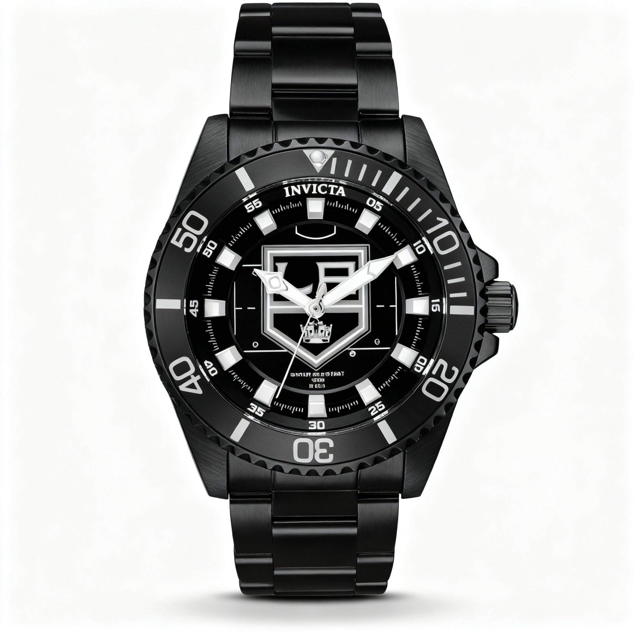 Invicta Women's 42227 NHL Quartz Watch, Black Stainless Steel, White/Black Dial, 100m Water Resistant, 38mm