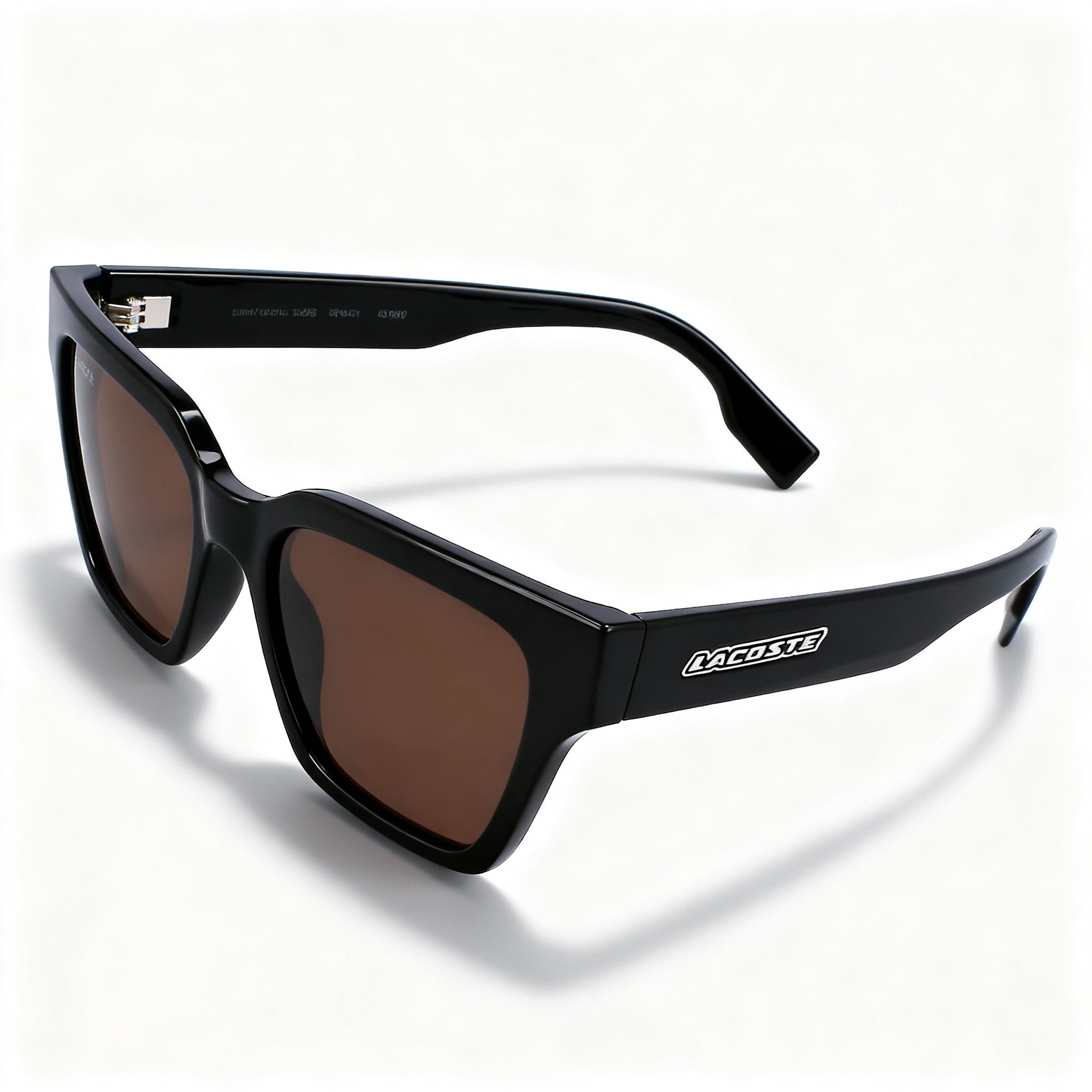 Lacoste L6002S Women's Bio Injected Rectangular Sunglasses 53mm Black Frame Brown Lens