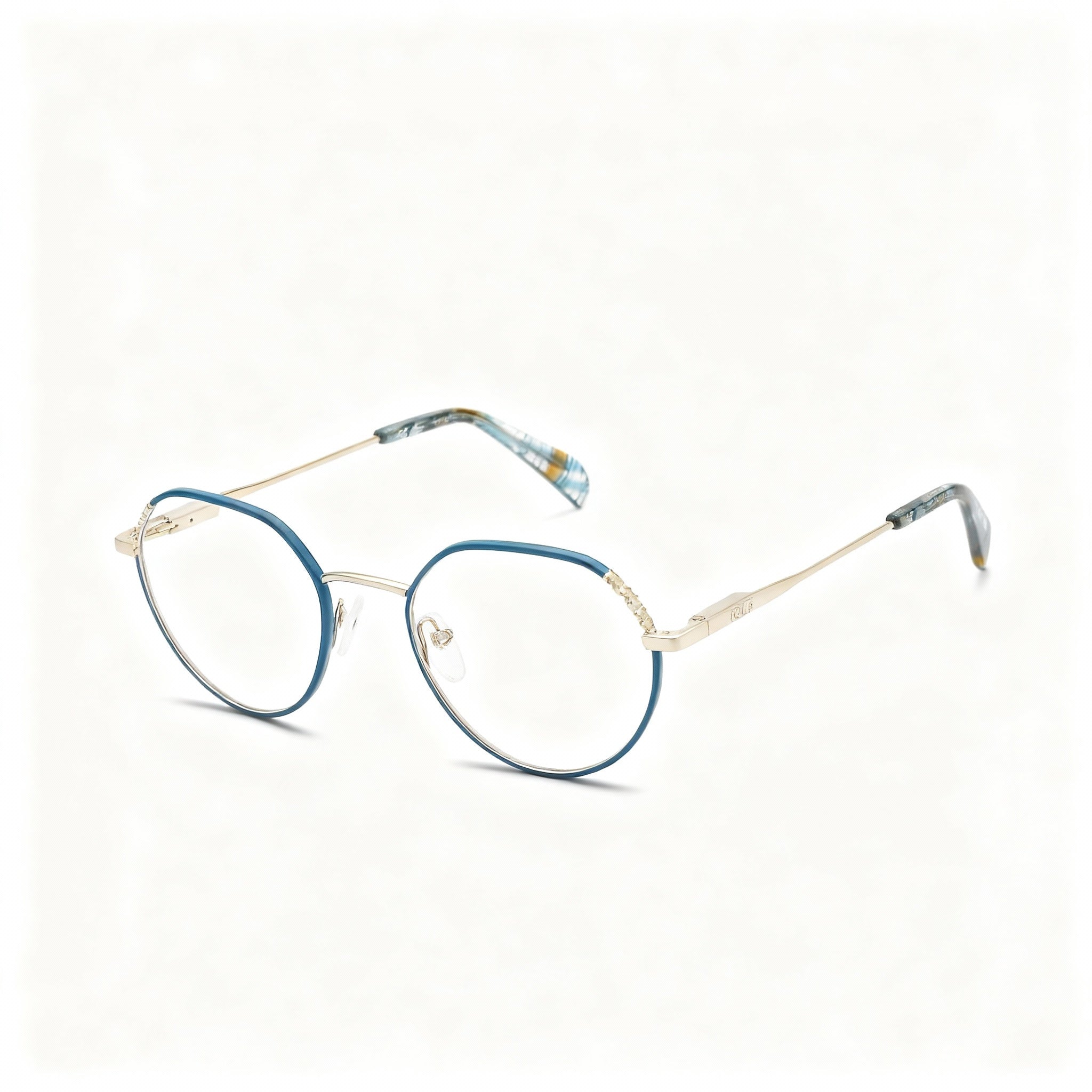 TOUS Geometric Women's Shiny Light Gold Stainless Steel Optical Frame, Size 50-20-135