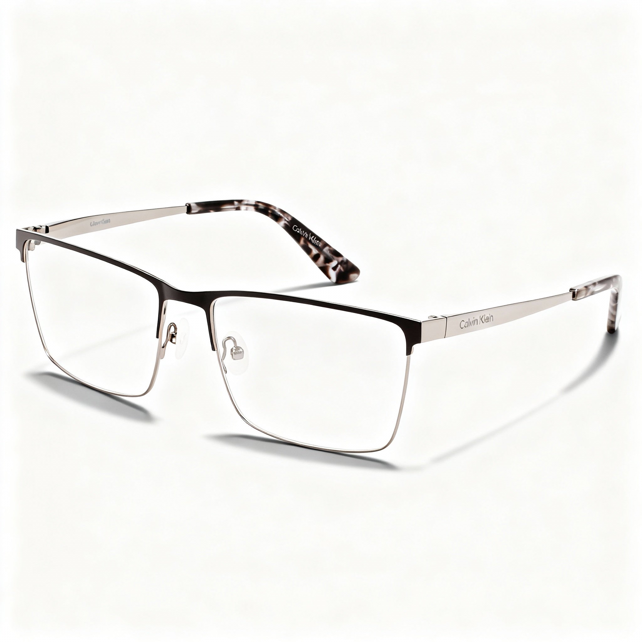 Calvin Klein CK22102 Unisex Metal Full Rim Rectangle Prescription Ready Eyeglasses Black Gun Metal 57-17-145mm