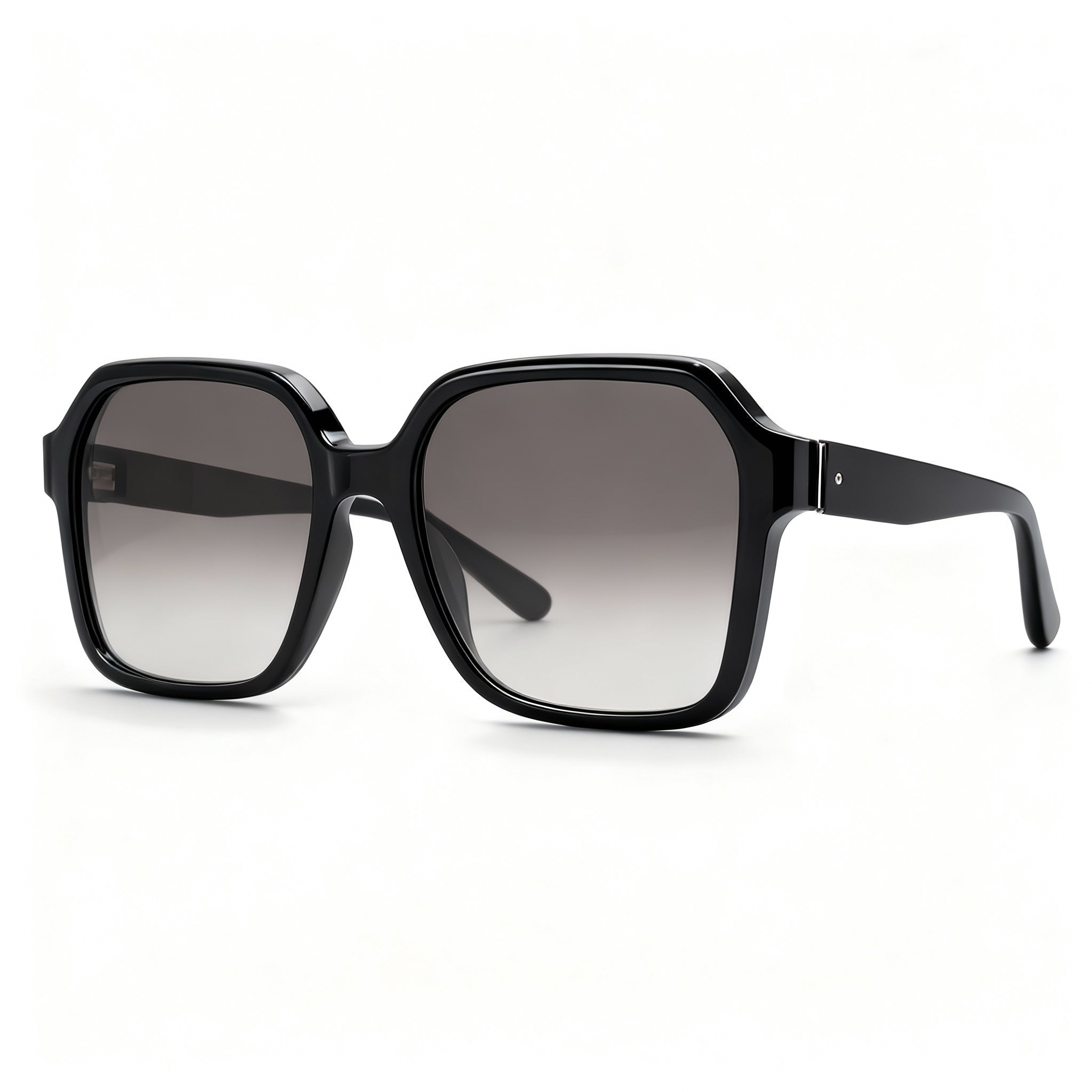 Salvatore Ferragamo SF1069S Women's Black Acetate Square Grey Gradient Non-Polarized Sunglasses 56mm