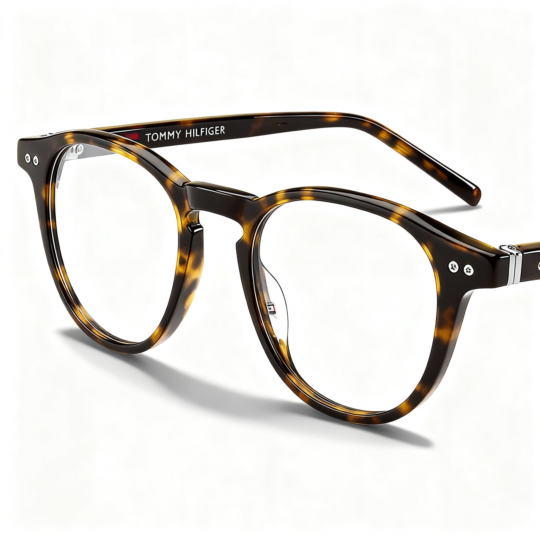 Tommy Hilfiger TH 1893 Men's Full Rim Havana Acetate Eyeglasses with Polycarbonate Lenses 48-19-140