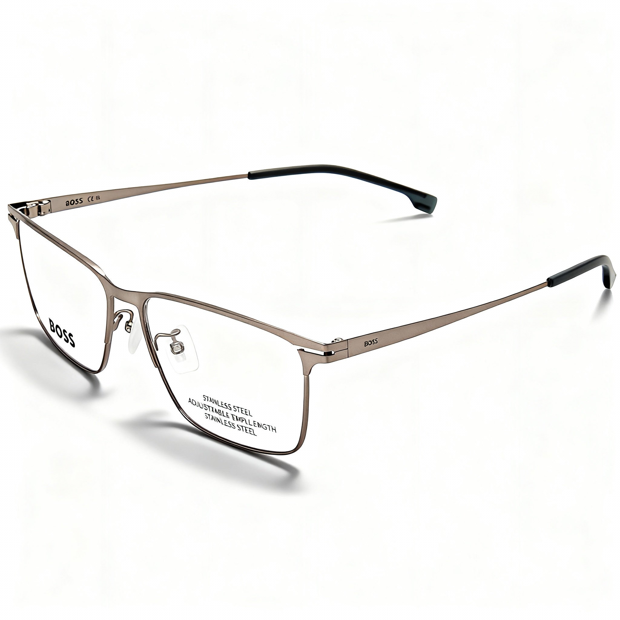 Hugo Boss Boss 1467/f Men's Rectangular Metal Prescription Optical Frames Matte Dark Ruthenium 57mm
