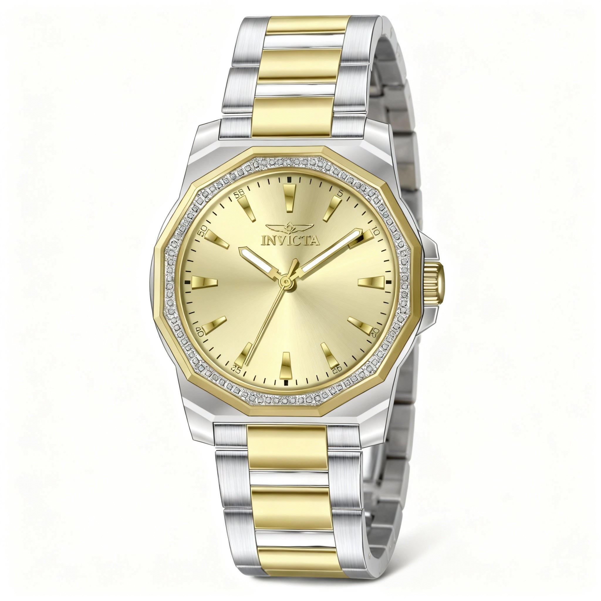 Invicta Speedway 49106 Men's Quartz Watch, Silver-Tone Stainless Steel Bracelet, Gold Dial, 42mm Case