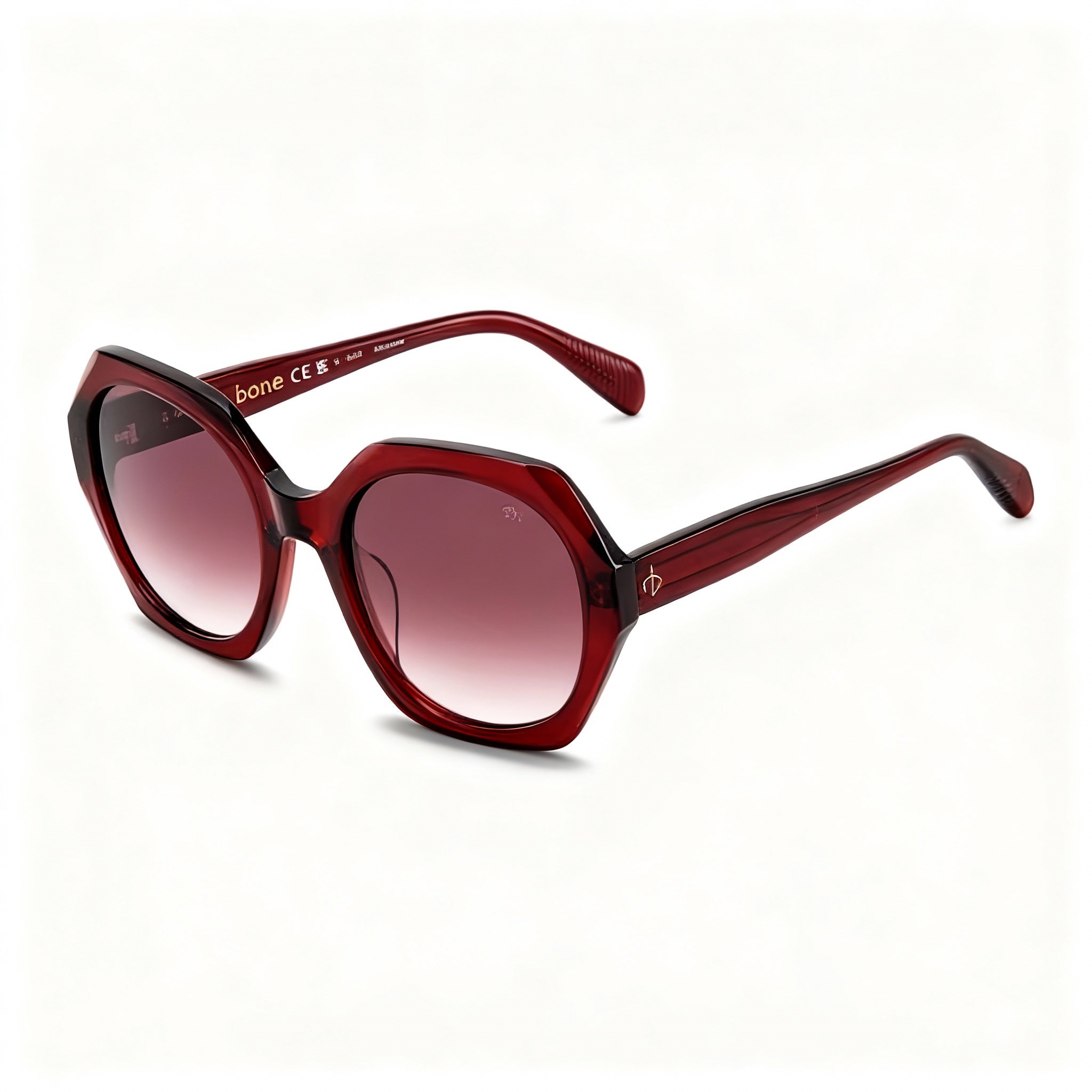 rag & bone Modern Heritage Women's Eco-Acetate Burgundy Pink UV Protected Sunglasses 55-21-140