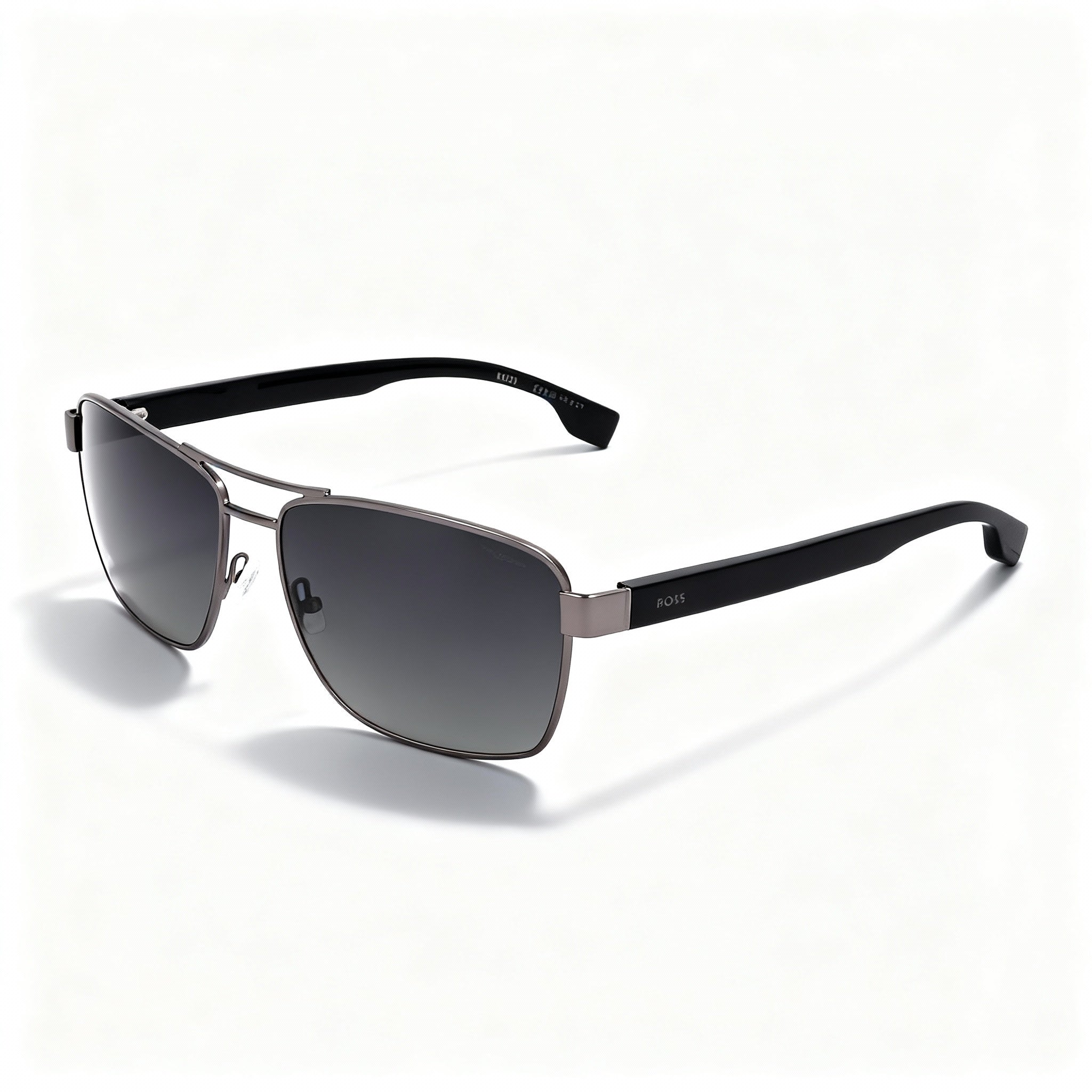 BOSS R8060wj Men's Dark Grey Black Plastic Frame Non-Polarized Black Lens Sunglasses 60-15-140mm