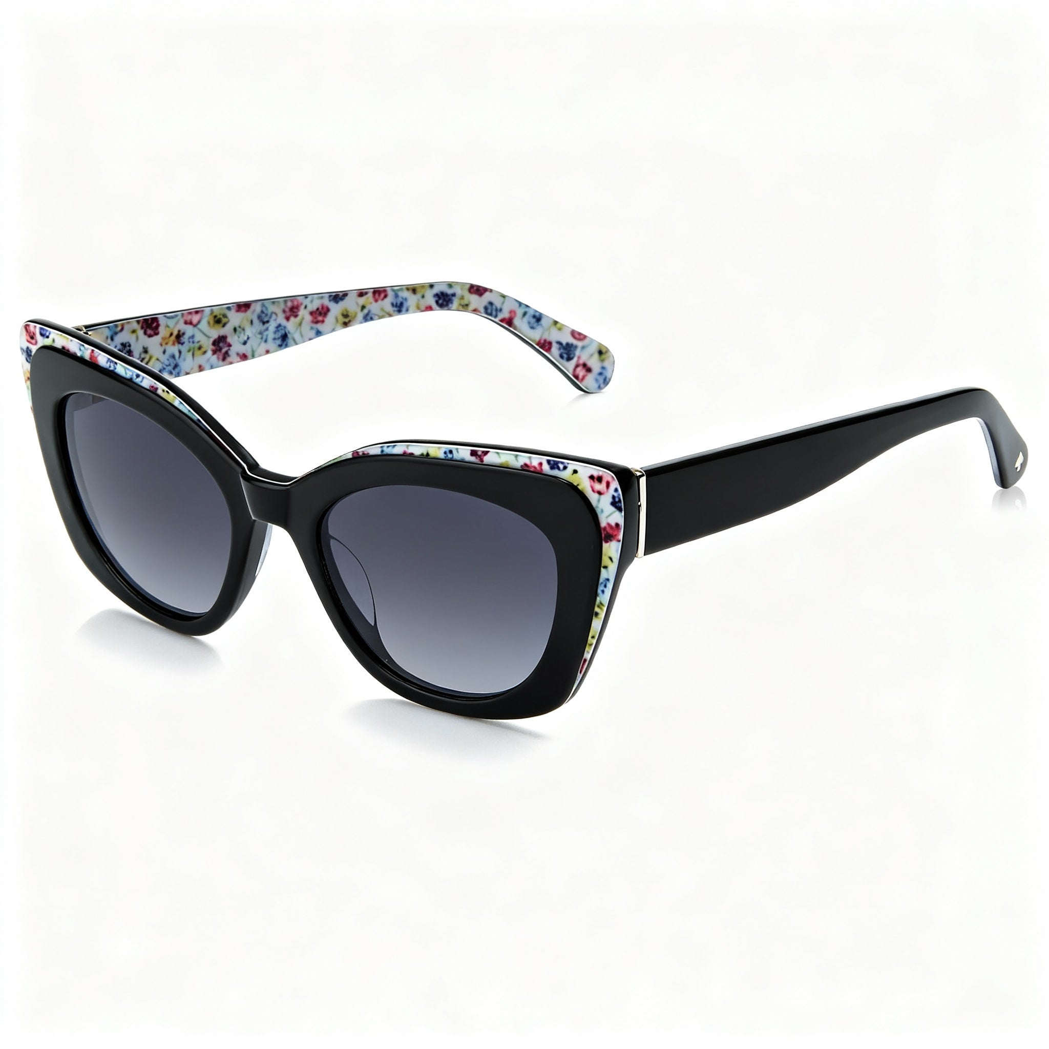 kate spade new york Marigold/S Women's Plastic UV Protected Sunglasses, Black Grey Frame, Dark Grey Shaded Lens, 51mm