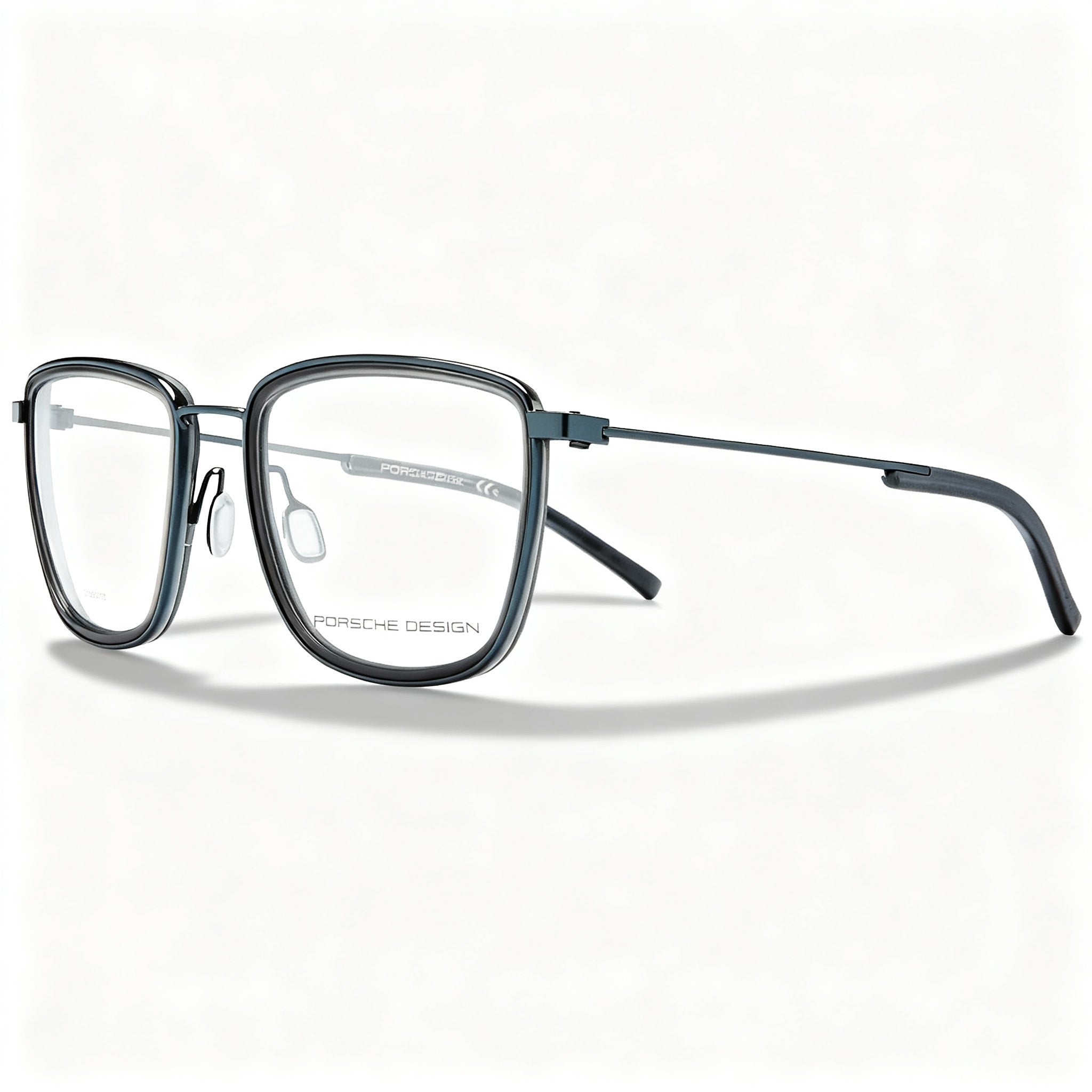 Porsche P8365 Men's Modern Acetate Optical Frames in Blue, Grey with Transparent Non-Polarized Lenses 53-18-145mm