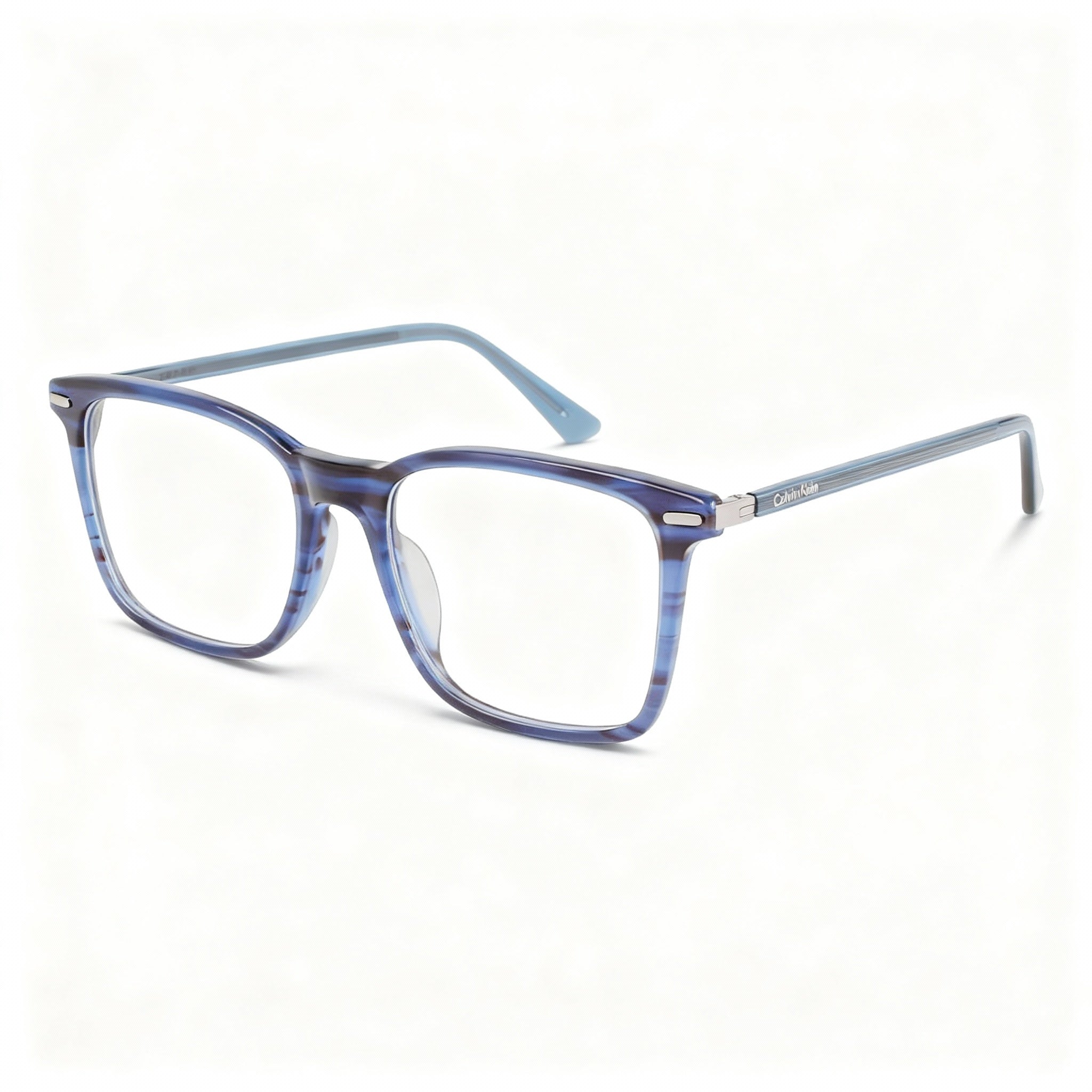 Calvin Klein Ck22541 Unisex Blue Horn Plastic Frame Non-Polarized Polycarbonate Lenses Eyeglasses 55mm