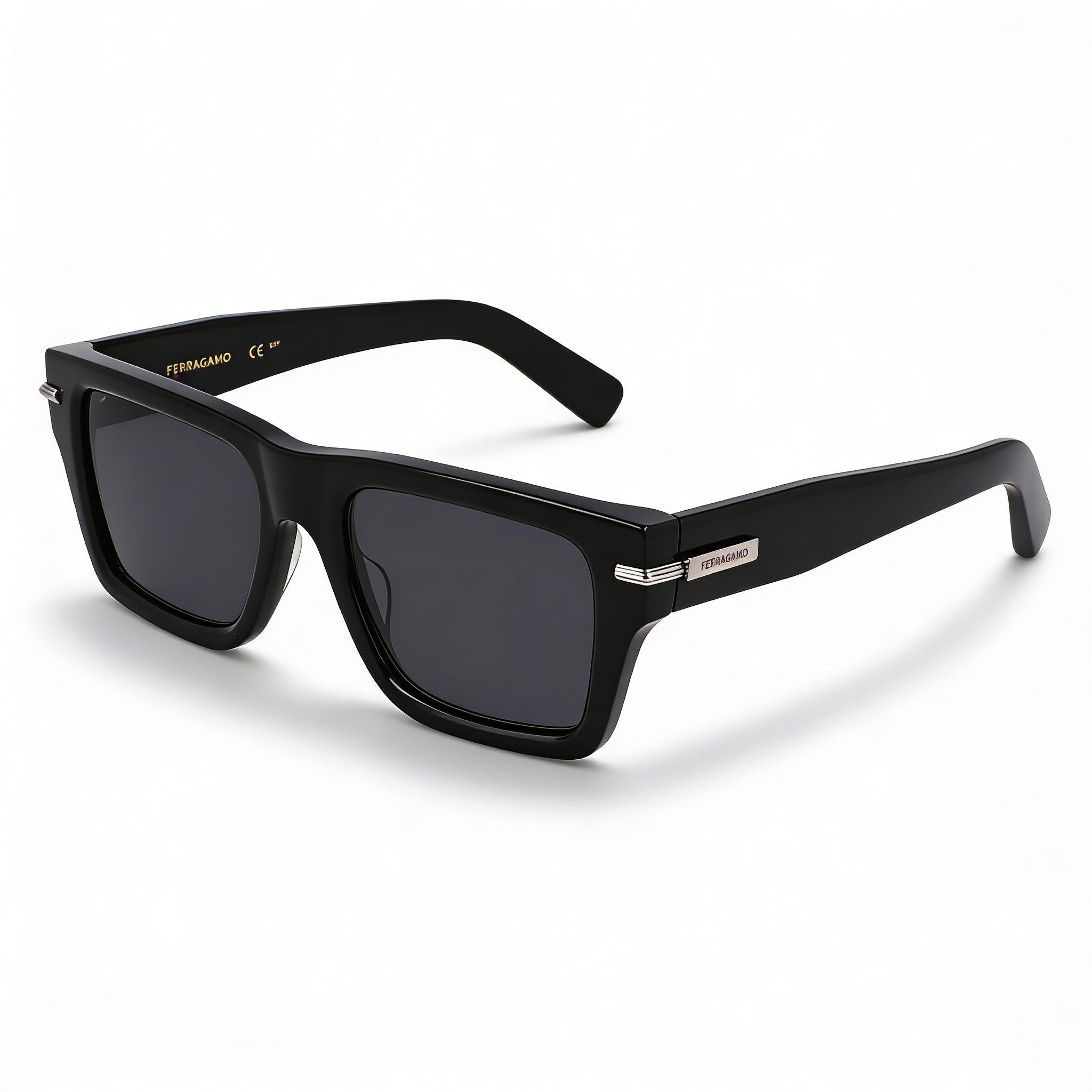 Ferragamo Sf2033s Unisex Black Stainless Steel UV 400 Non-Polarized Sunglasses 53mm