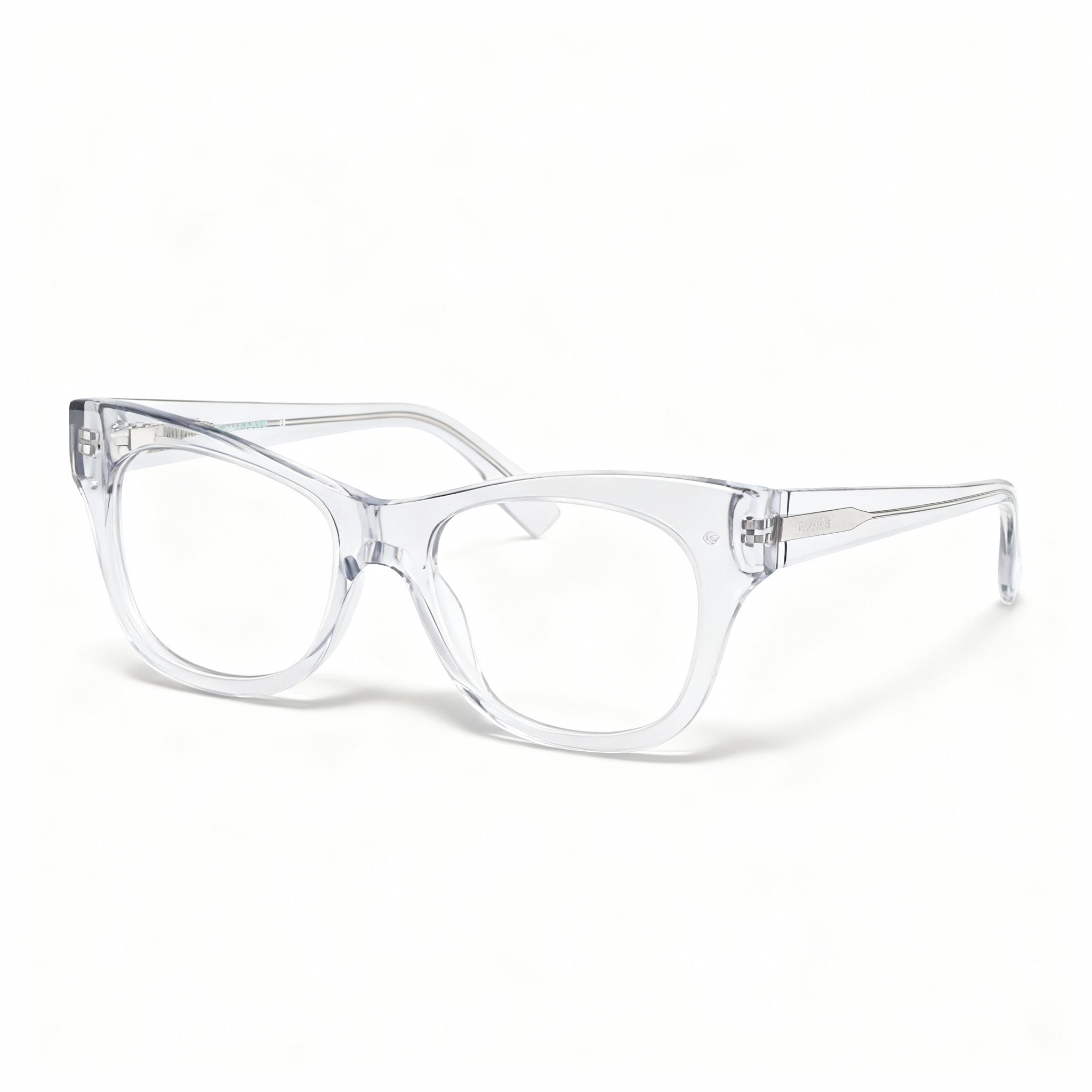 MCALLISTER Mc4504 Men's Cat-Eye Metal Grey Crystal Polarized Clear Polycarbonate Eyeglasses 52-19-140