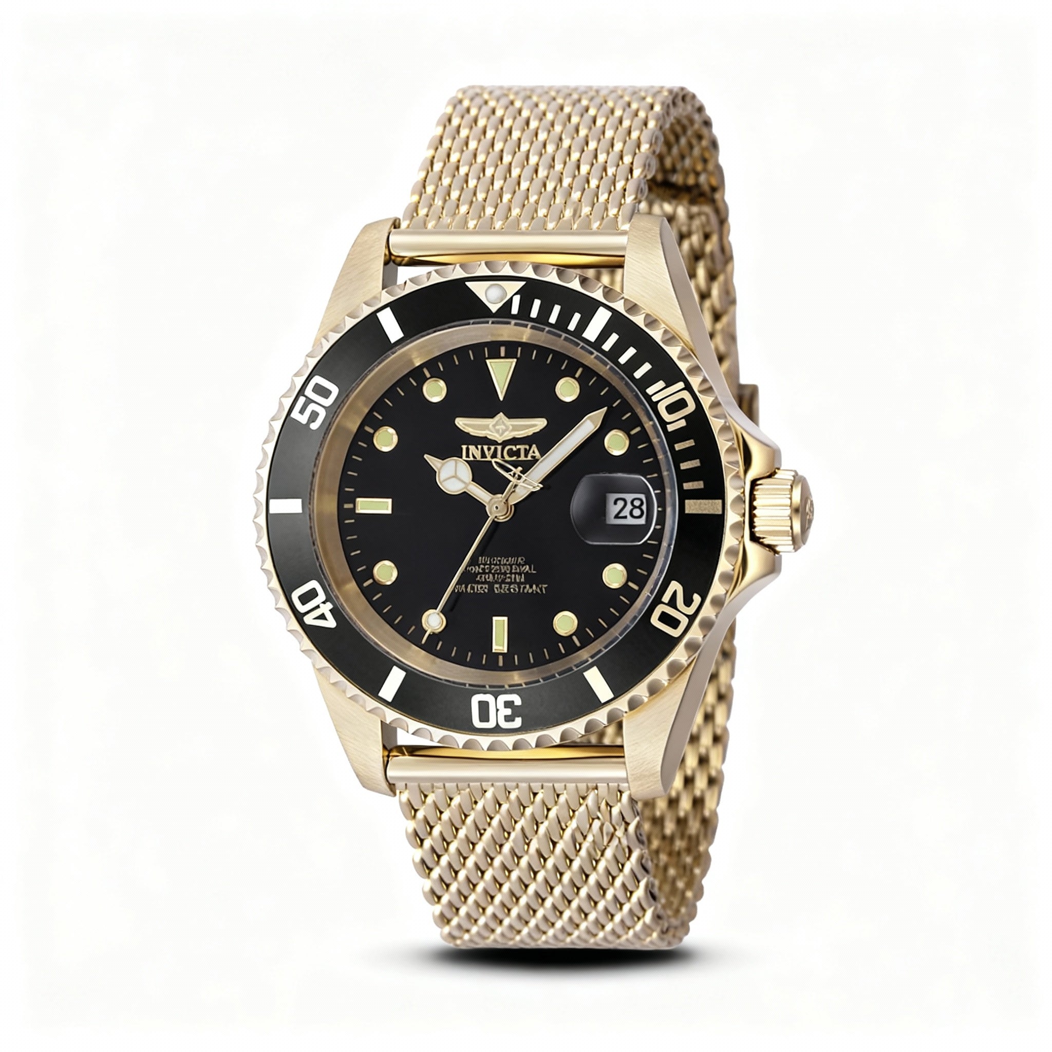 Invicta 47722 Pro Diver Unisex Automatic 40mm Black Dial Stainless Steel Bracelet Watch 20 Bar WR