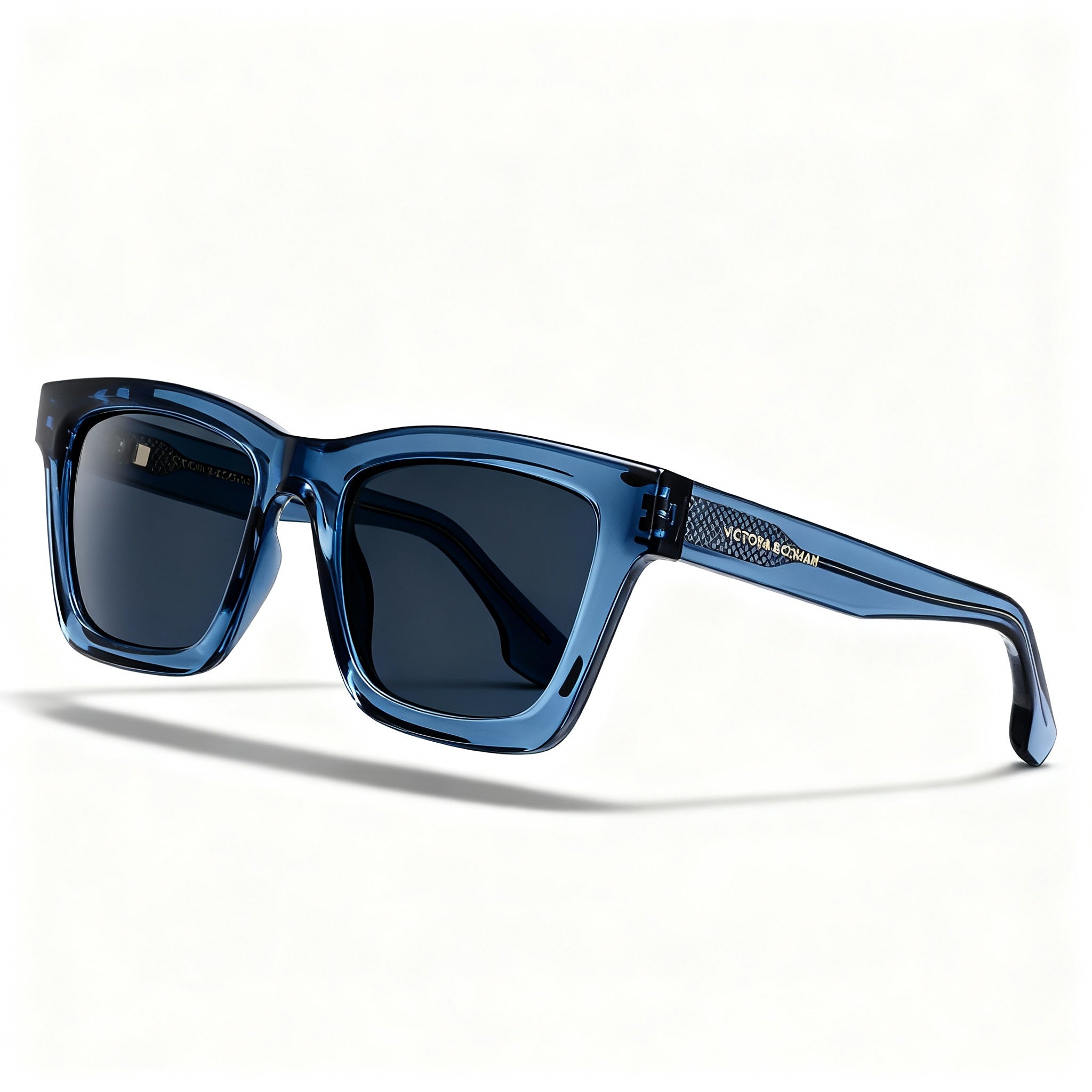 Victoria Beckham VB656S Women's Classic UV Protective Azure Blue Transparent Acetate Sunglasses with Azure Lens 52mm