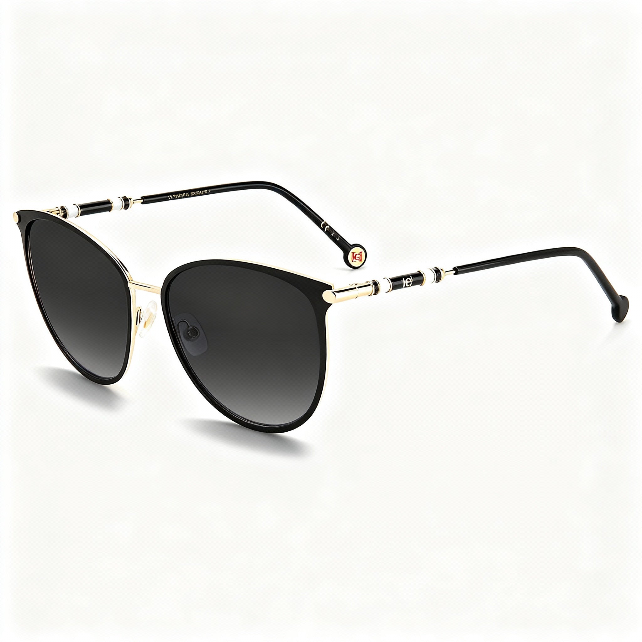 Carolina Herrera CH 0029/S Women's Butterfly Gold Black Alloy Steel Frame Grey UV Protected Lenses 60-18-150mm