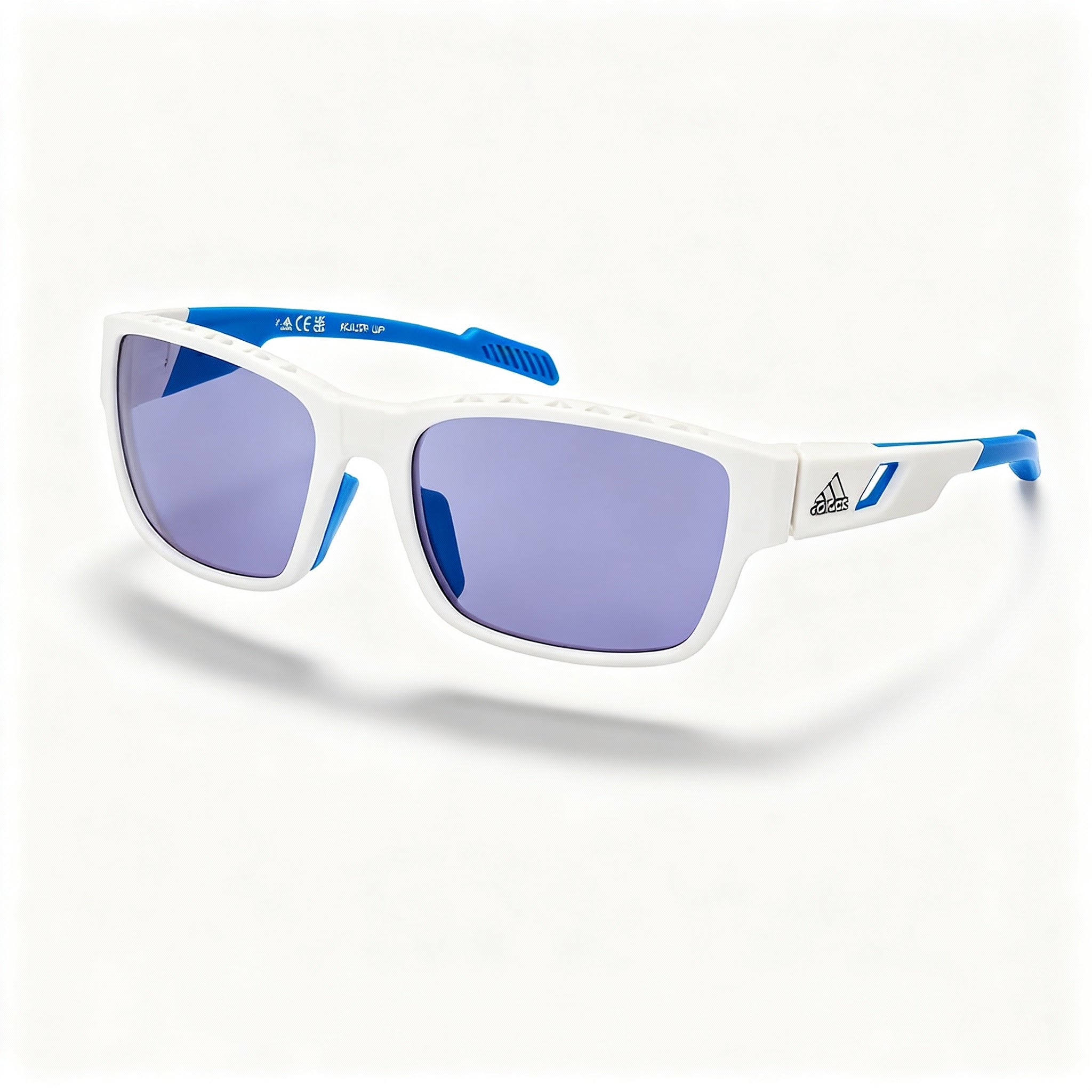 adidas Modern Men's White / Blue Mirror Polycarbonate Non-Polarized Eyewear