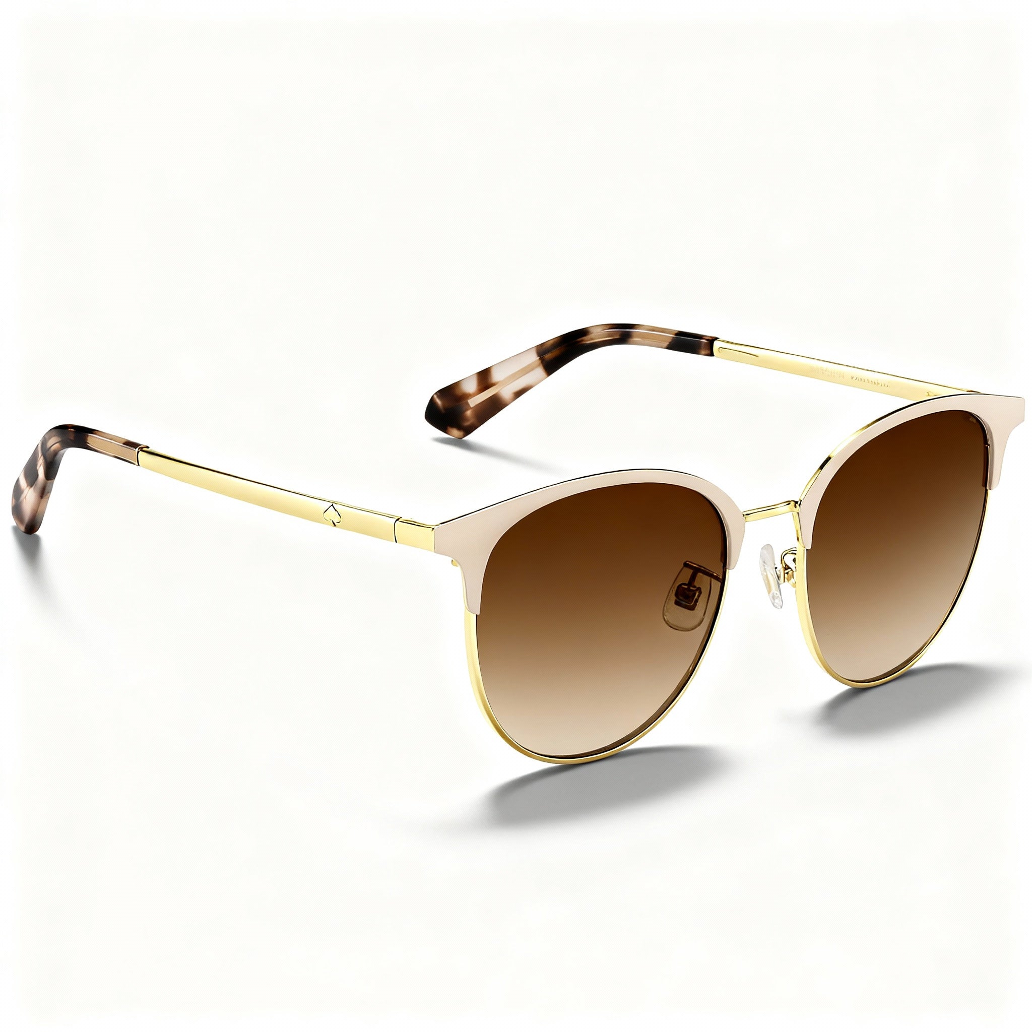 kate spade new york DELACEY/F/S Women's Metal Rectangular Pink Gold Non-Polarized Sunglasses Brown Shaded Gradient 54mm