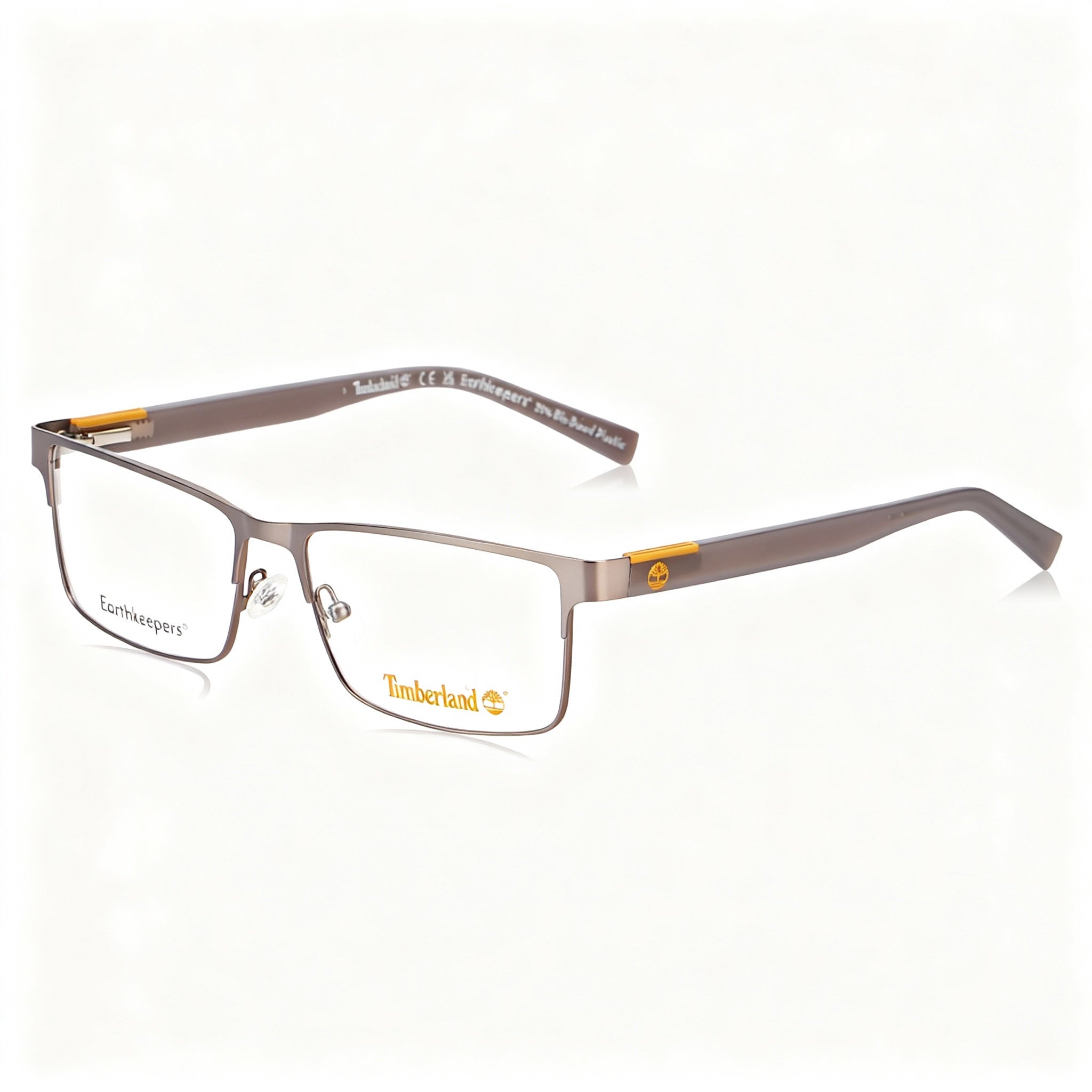 Timberland Comtemporary Men's Full Rim Rectangle Metal Eyeglasses Matte Dark Anthracite Silver 56-17-145