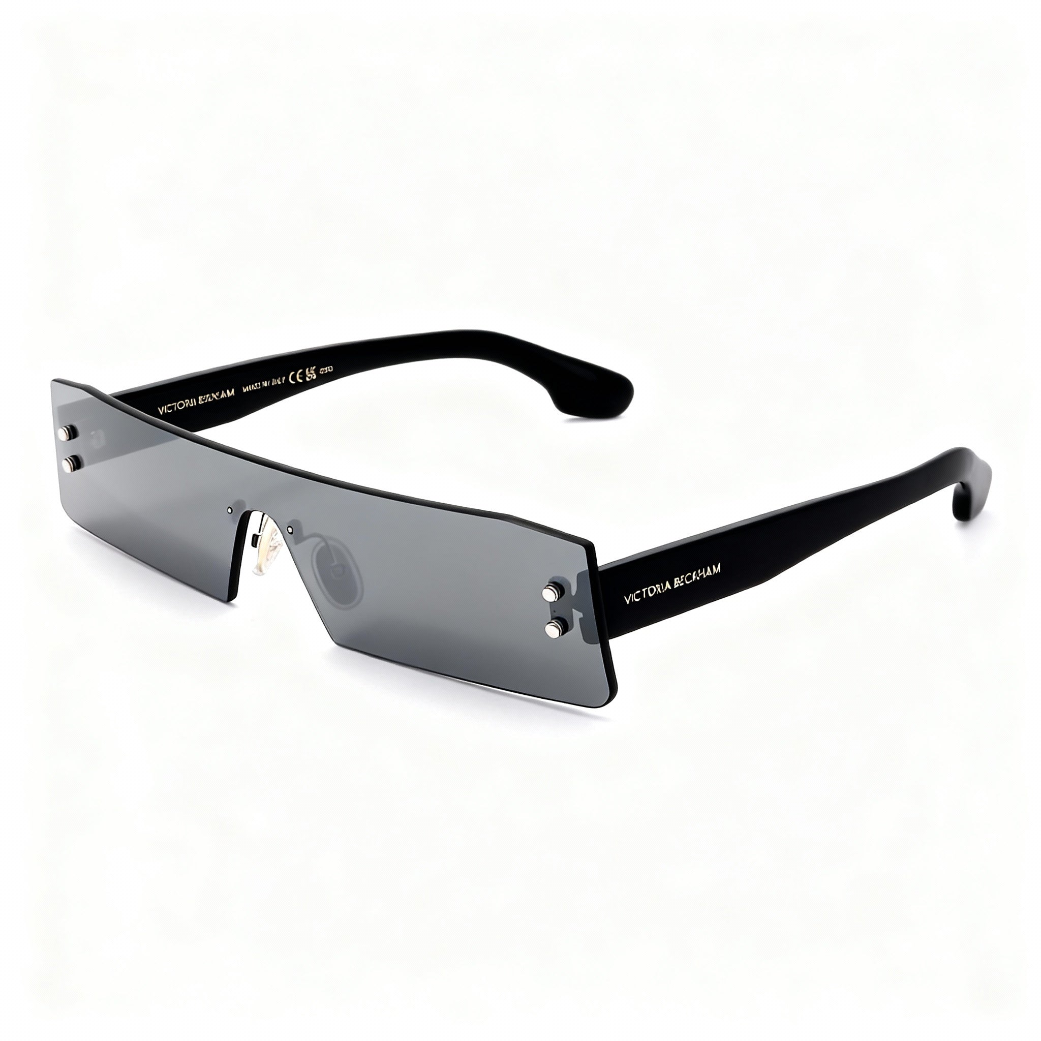 Victoria Beckham Vb241s Unisex Black Plastic Mask Sunglasses Gray Silver Flash Non-Polarized UV 62mm