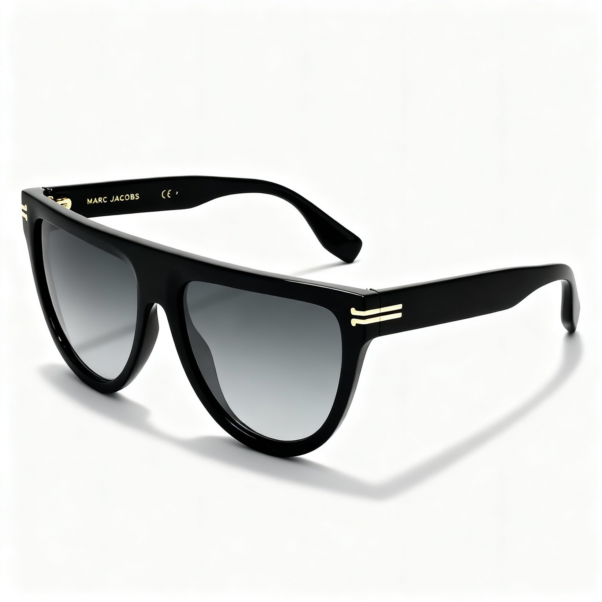 Marc Jacobs MJ 1069/S Classic Women's Black Acetate Dark Grey Shaded Non-Polarized Sunglasses 55mm