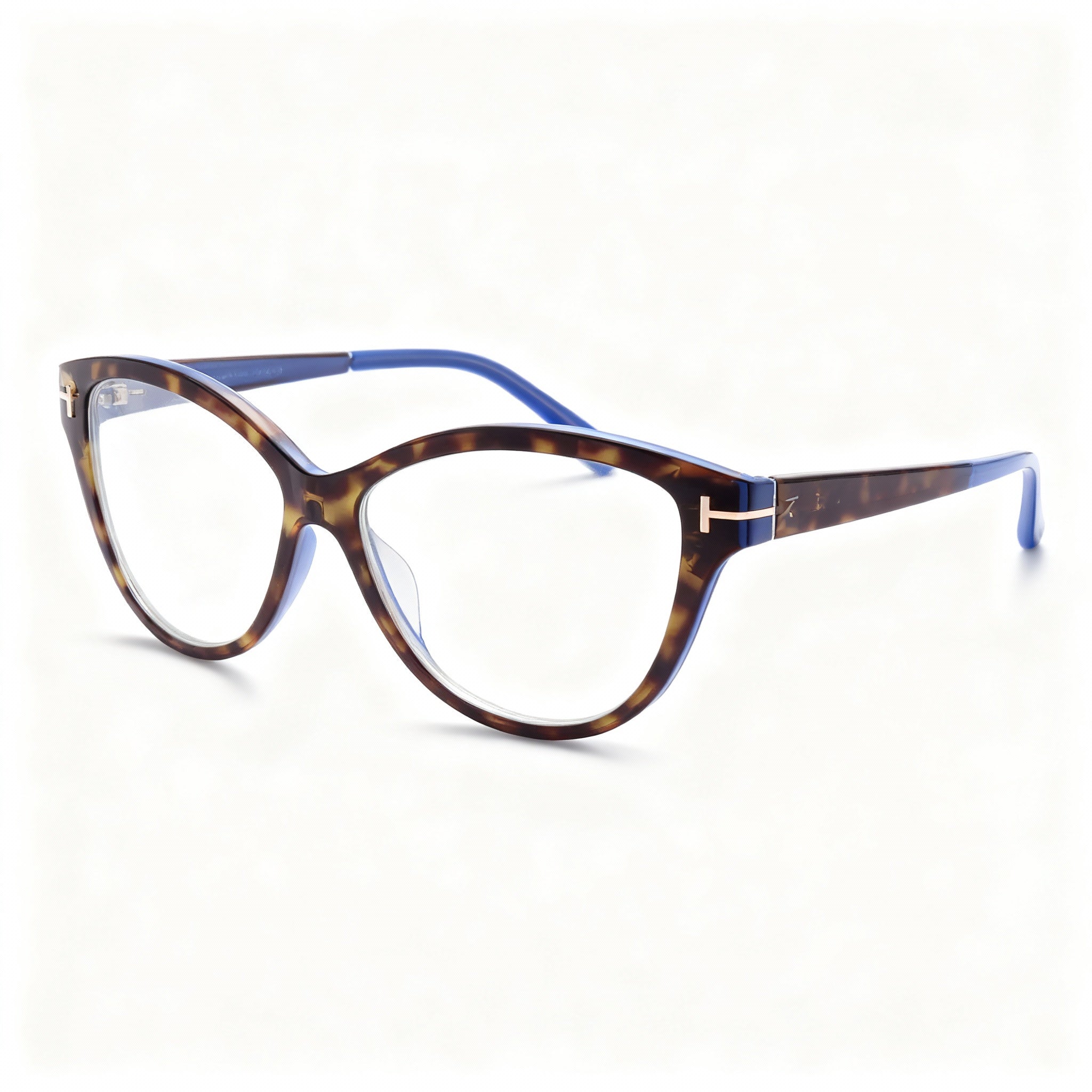 Tom Ford FT5954-B Women's Cat Eye Full-Rim Blue Light Block Non-Polarized Havana Crystal Plastic Eyeglasses 54mm