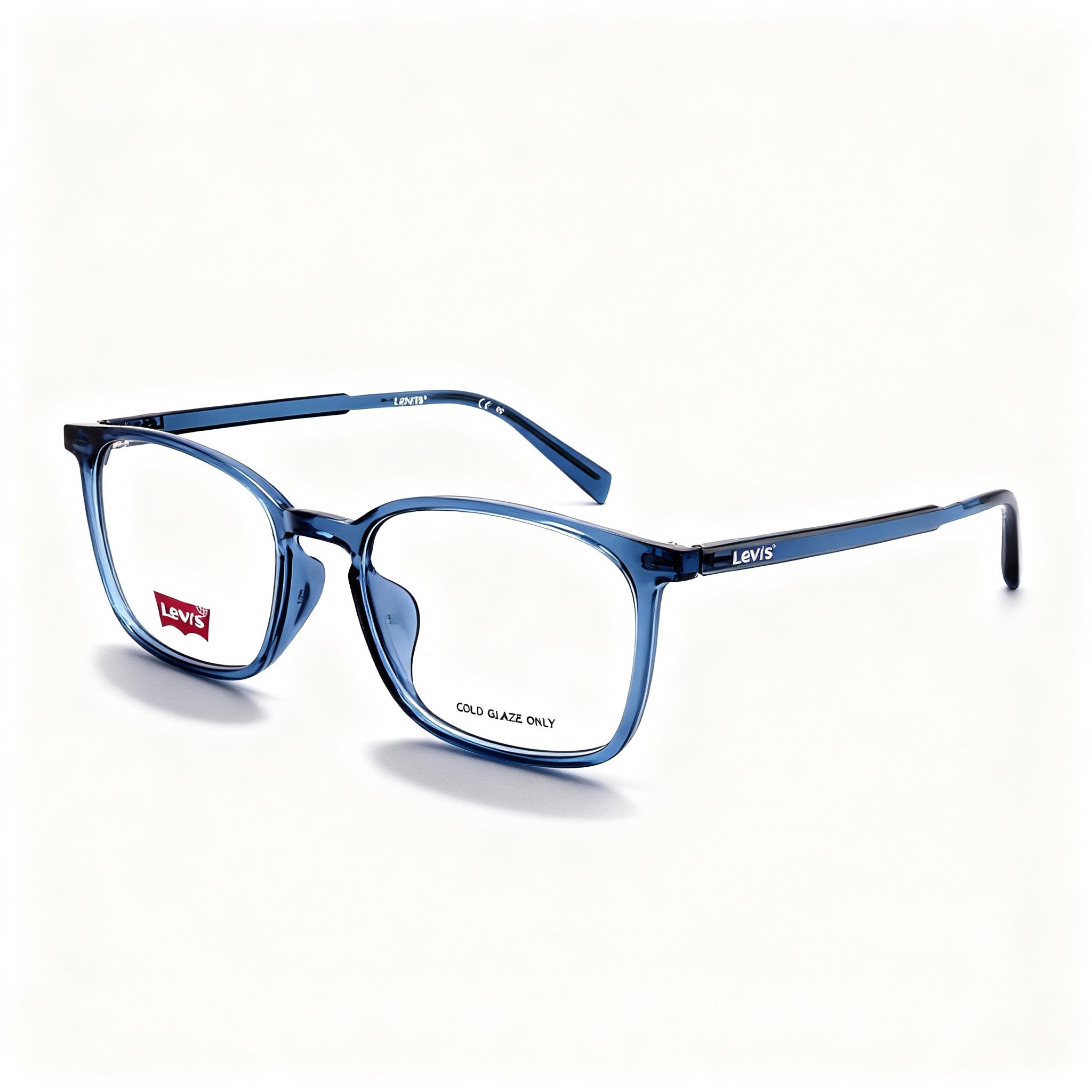 LEVIS Lv 7071/F/Lev Rectangle Full Rim Optical Frame for Men, Transparent Blue, 55-19-145