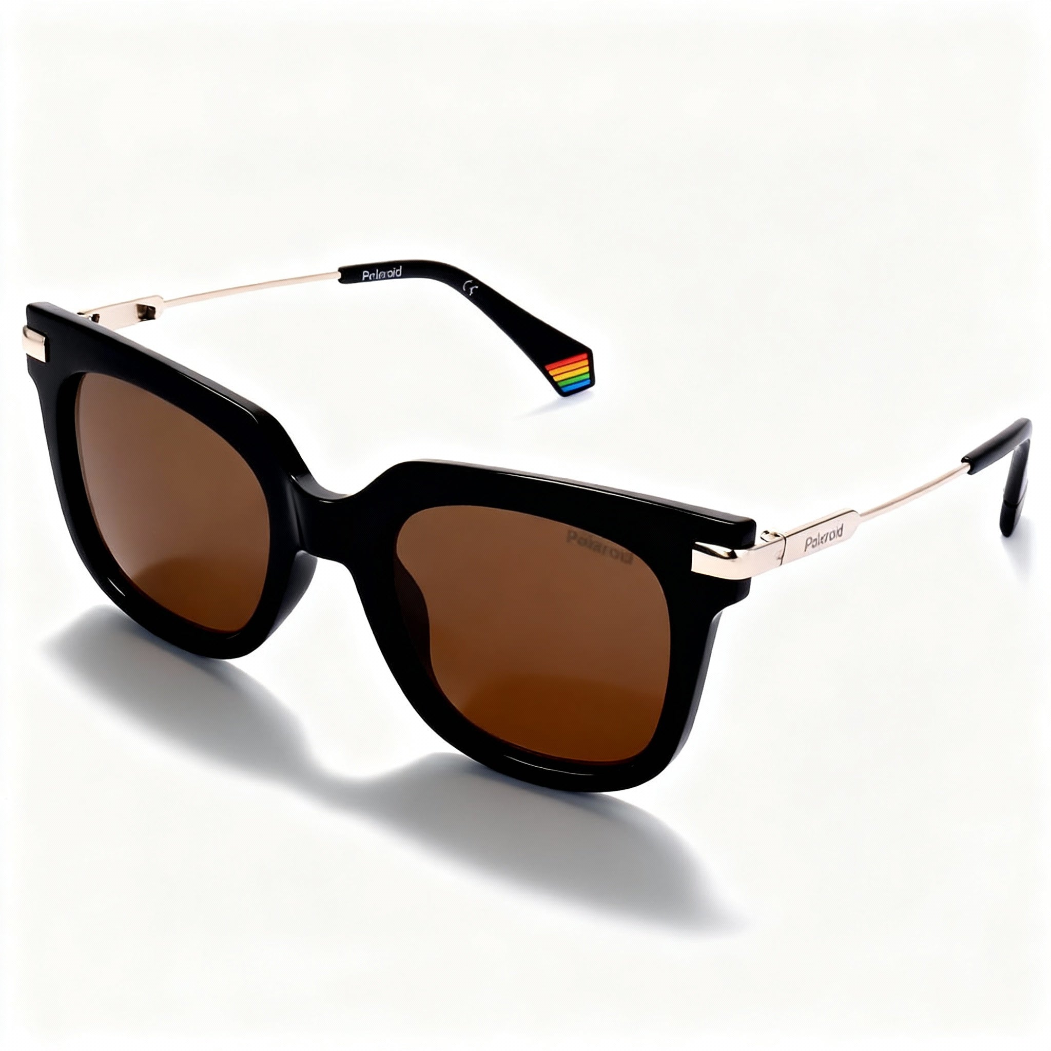 Polaroid Classic Women's Black Polycarbonate Frame Bronze Polarized Sunglasses 51-21-140mm