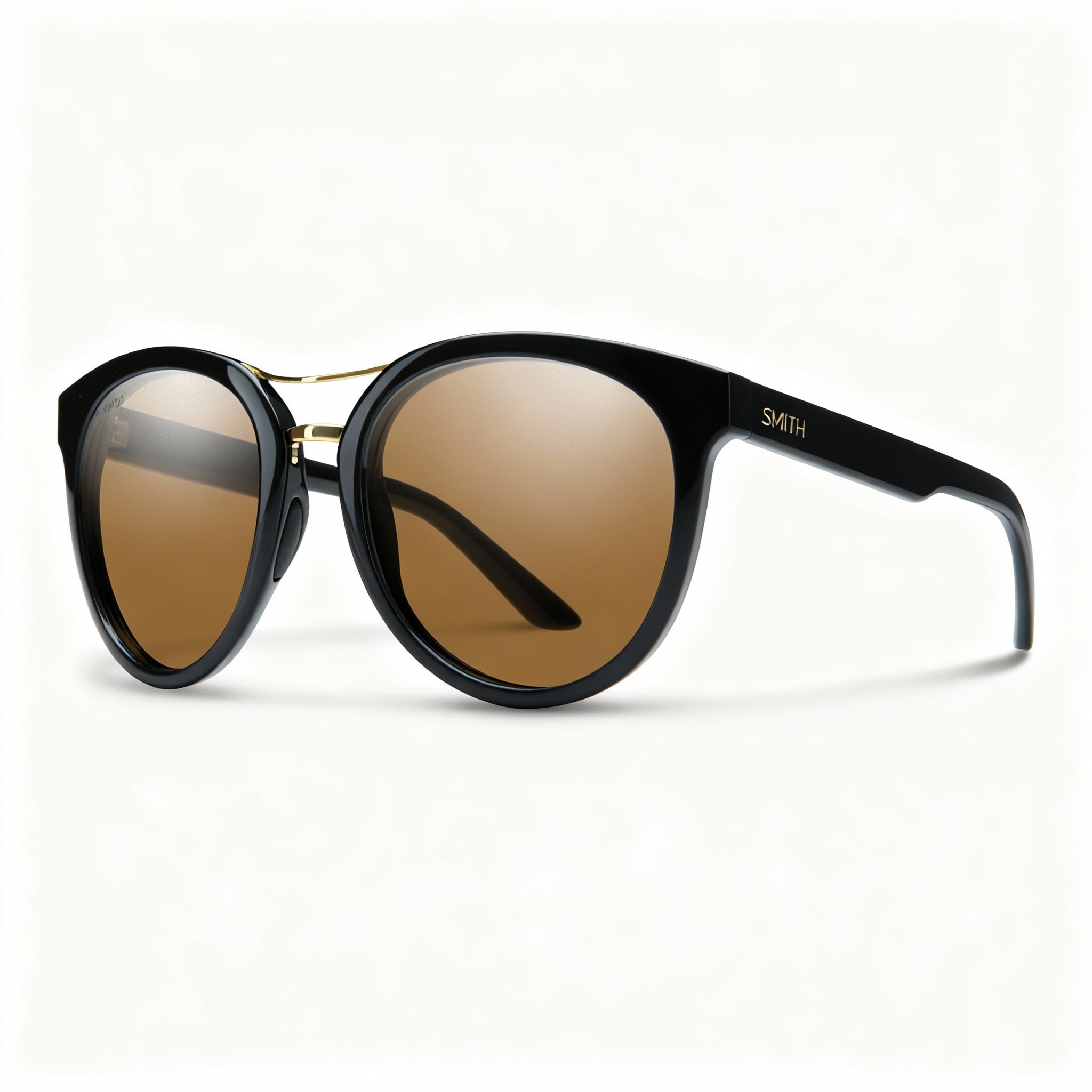 SMITH Bridgetown Women's Polarized ChromaPop Sunglasses, Black Composite, Brown Polycarbonate 54mm