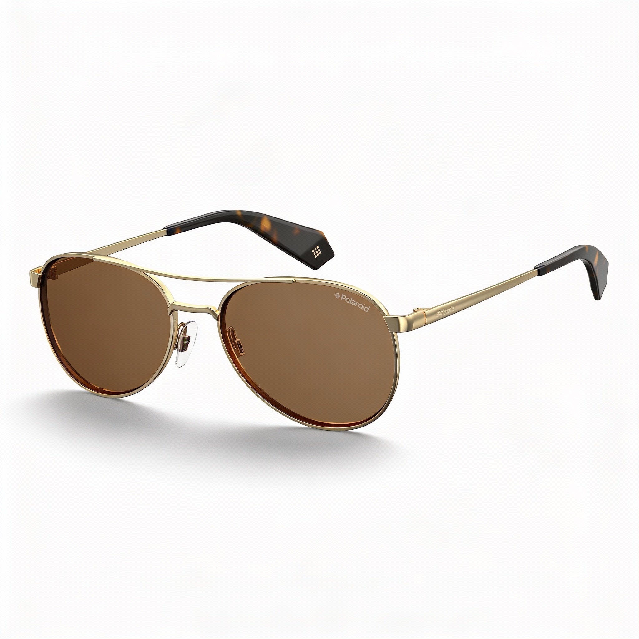 Polaroid Pld 6070/S/X Women's Gold/Tortoise Stainless Steel Pilot Dark Brown Polarized UV Protection Sunglasses 56mm