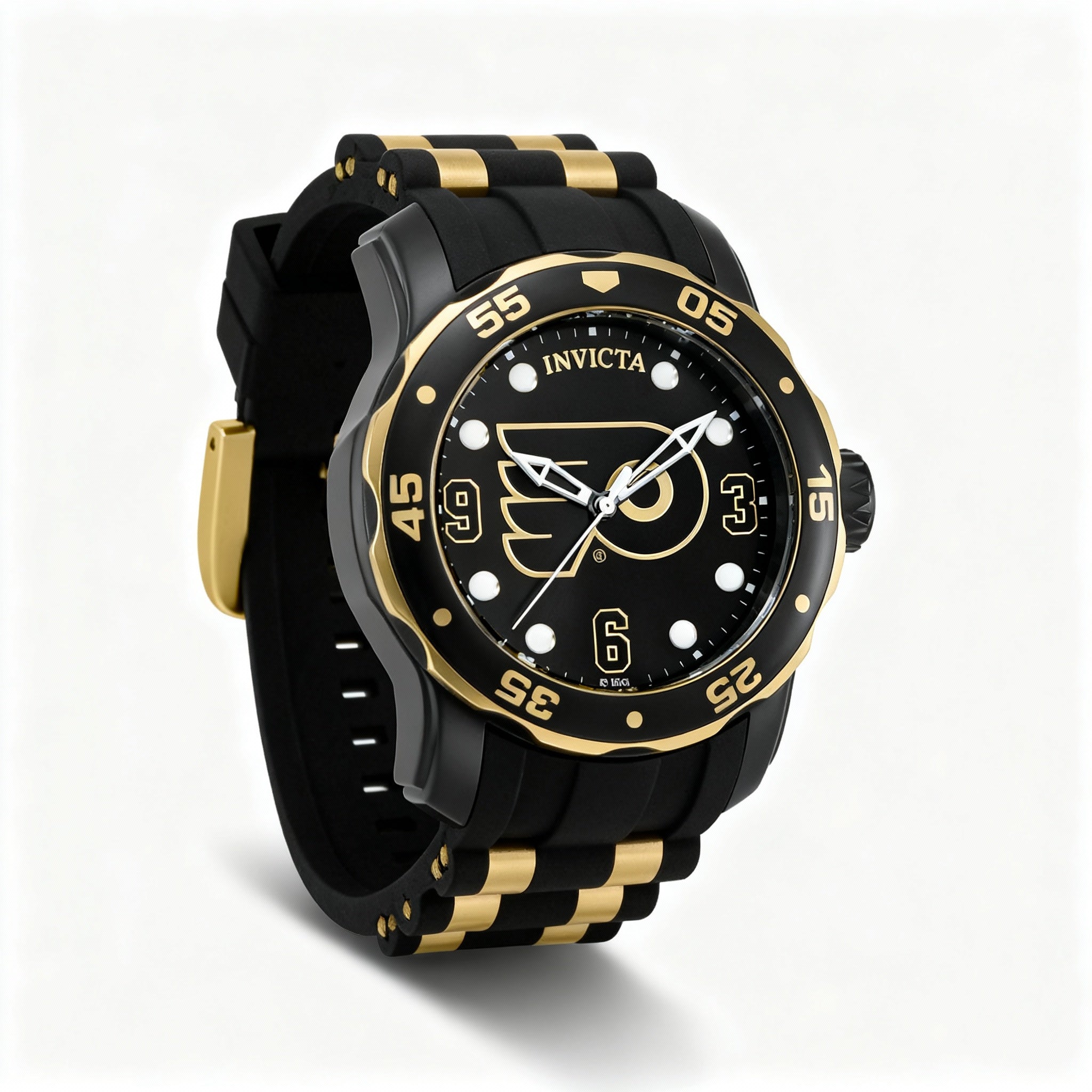Invicta NHL Collection IN-42308-AMZUK Men's Quartz Analog Black Stainless Steel Water Resistant 48mm Watch
