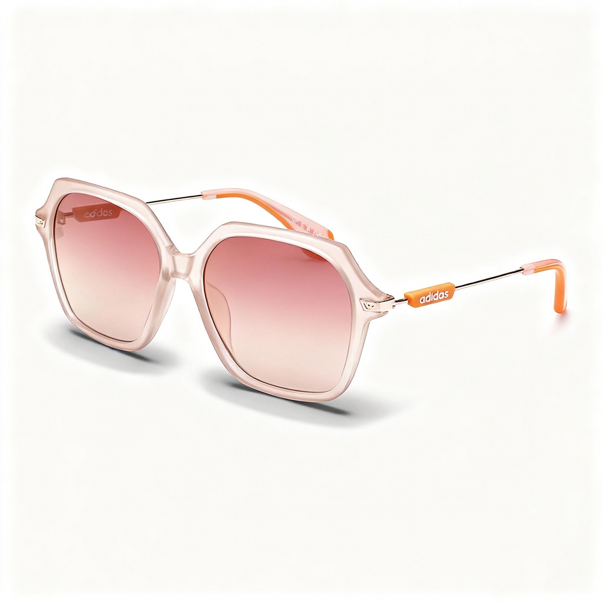 adidas Originals Or0082 Women's Plastic Sunglasses, Matte Light Pink Rose Gold Frame, Roviex Mirror UV Lenses, 55mm