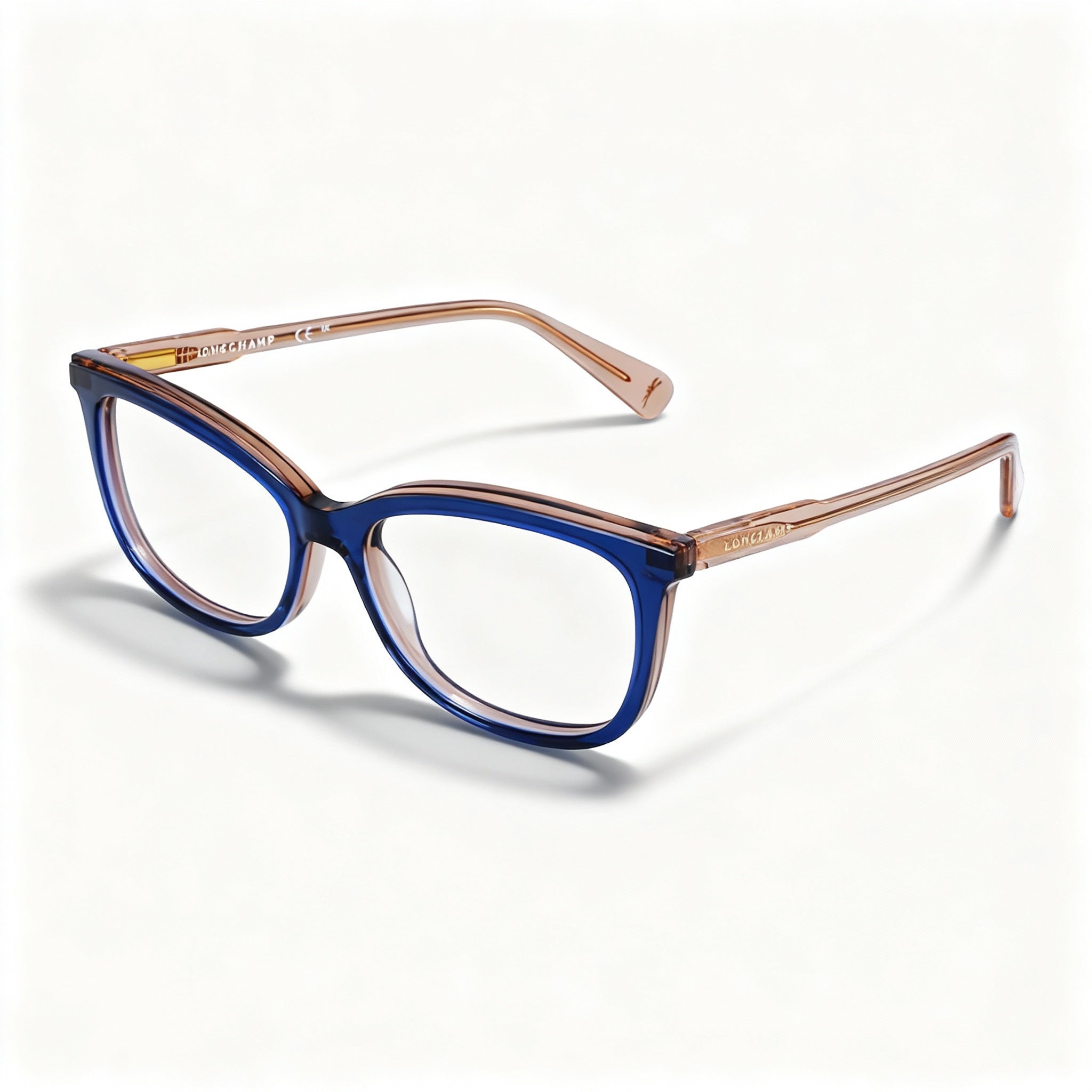 Longchamp Modern Men's Eyeglasses with Alloy Steel Frame, Blue Rose Non Polarized Polycarbonate Lenses, 54-15-140mm