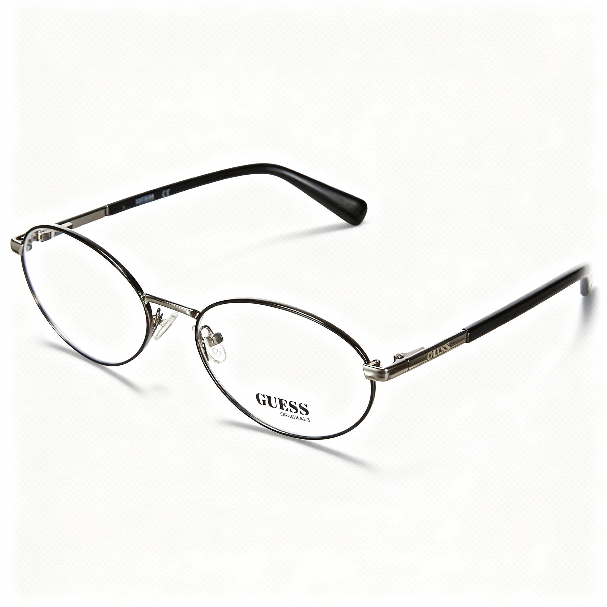 GUESS GU8239 Unisex Black Metal Oval Full-Rim Optical Eyeglasses Lens 55mm Bridge 19mm Temple 140mm