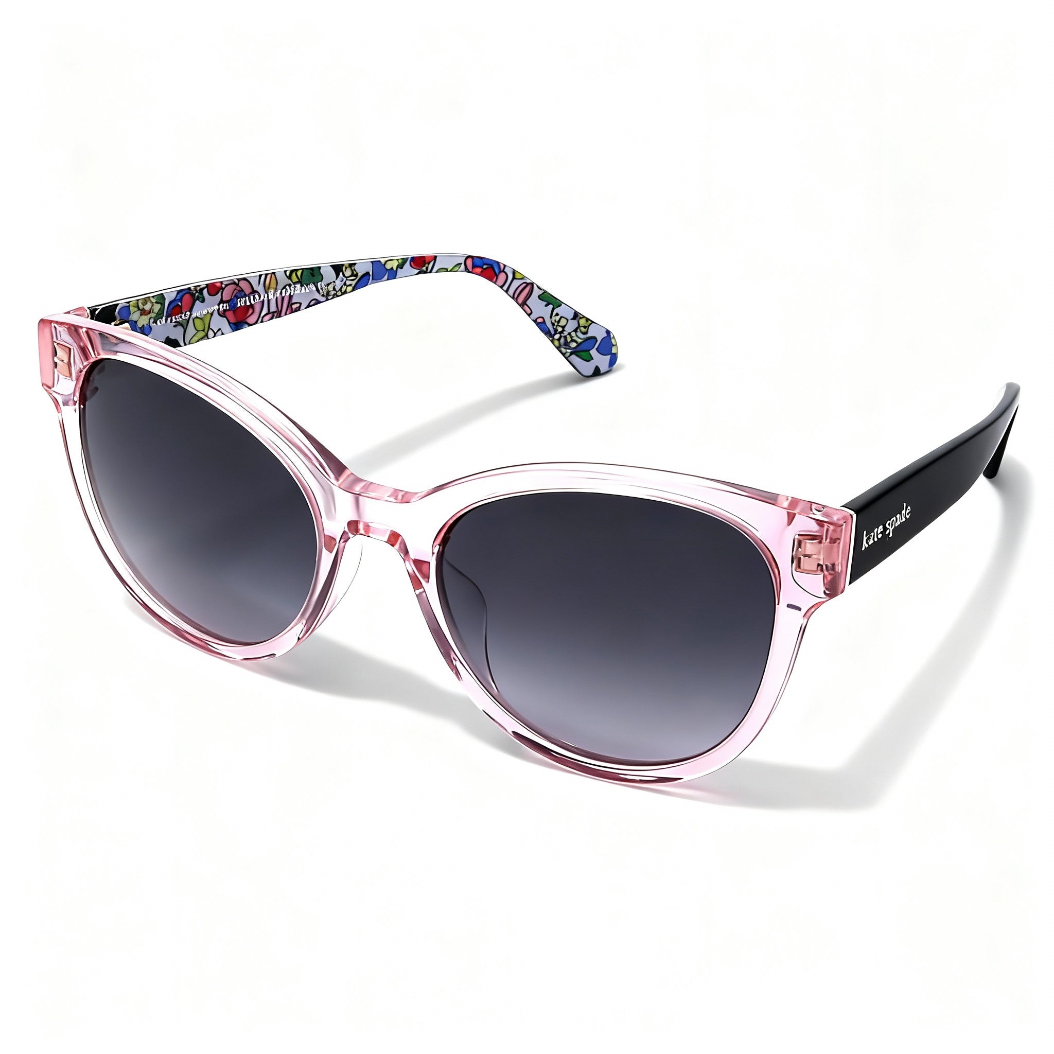 kate spade new york Seasonal Women's Pink Grey Acetate Frame Polycarbonate UV Protected Non-Polarized Sunglasses 55-19-140