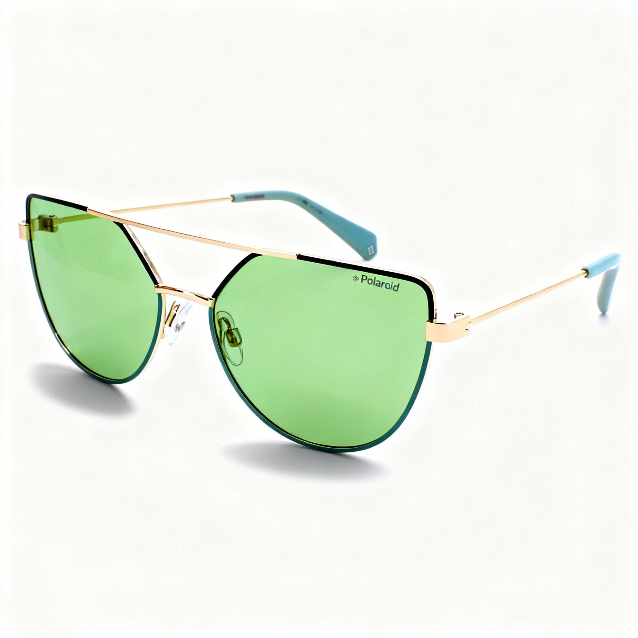 Polaroid Pld 6057/S Women's Pilot Metal Polarized Sunglasses, Gold & Green Frame, Green Lens 58mm