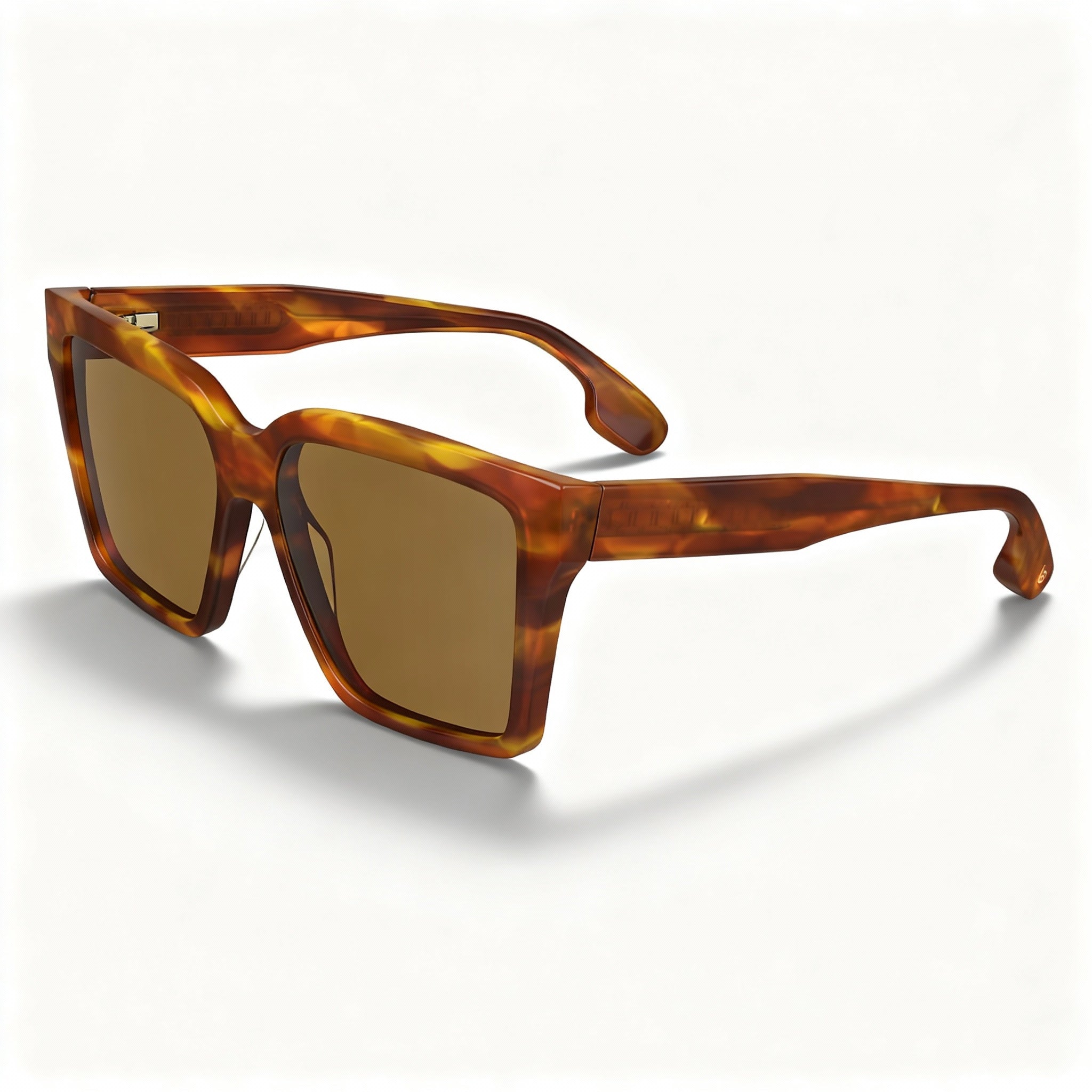 Victoria Beckham Vb672s Women's Square Striped Blonde Havana Non-Polarized Sunglasses