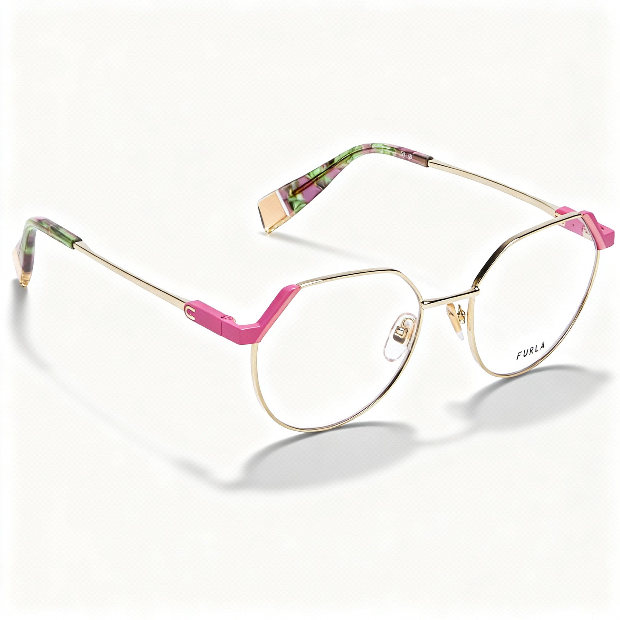 Furla Women's Classic Style Metal Optical Eyeglasses Frame, Shiny Light Gold, 52-18-135