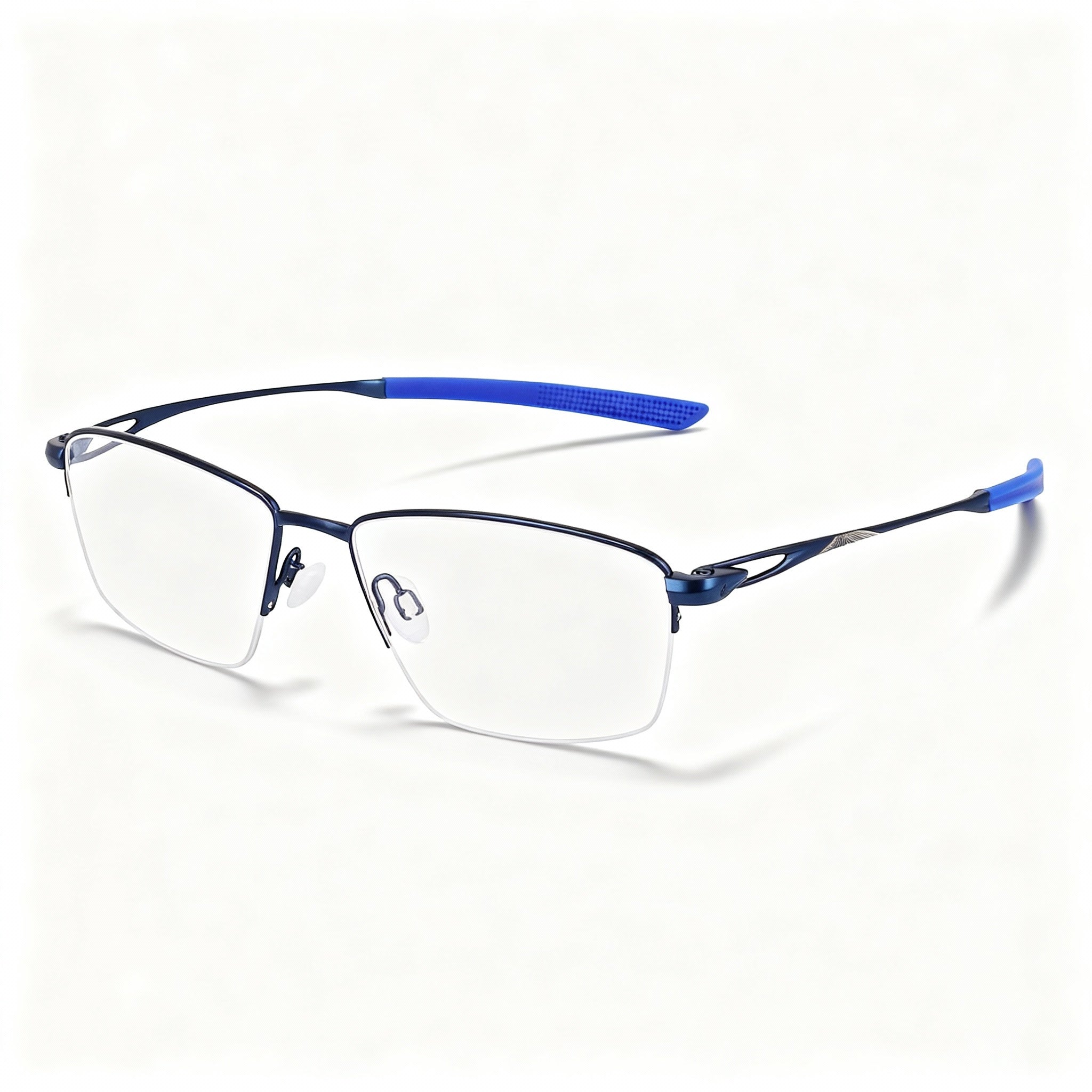Nike 6045 Men's Titanium Eyeglass Frames Satin Navy 54-17-145