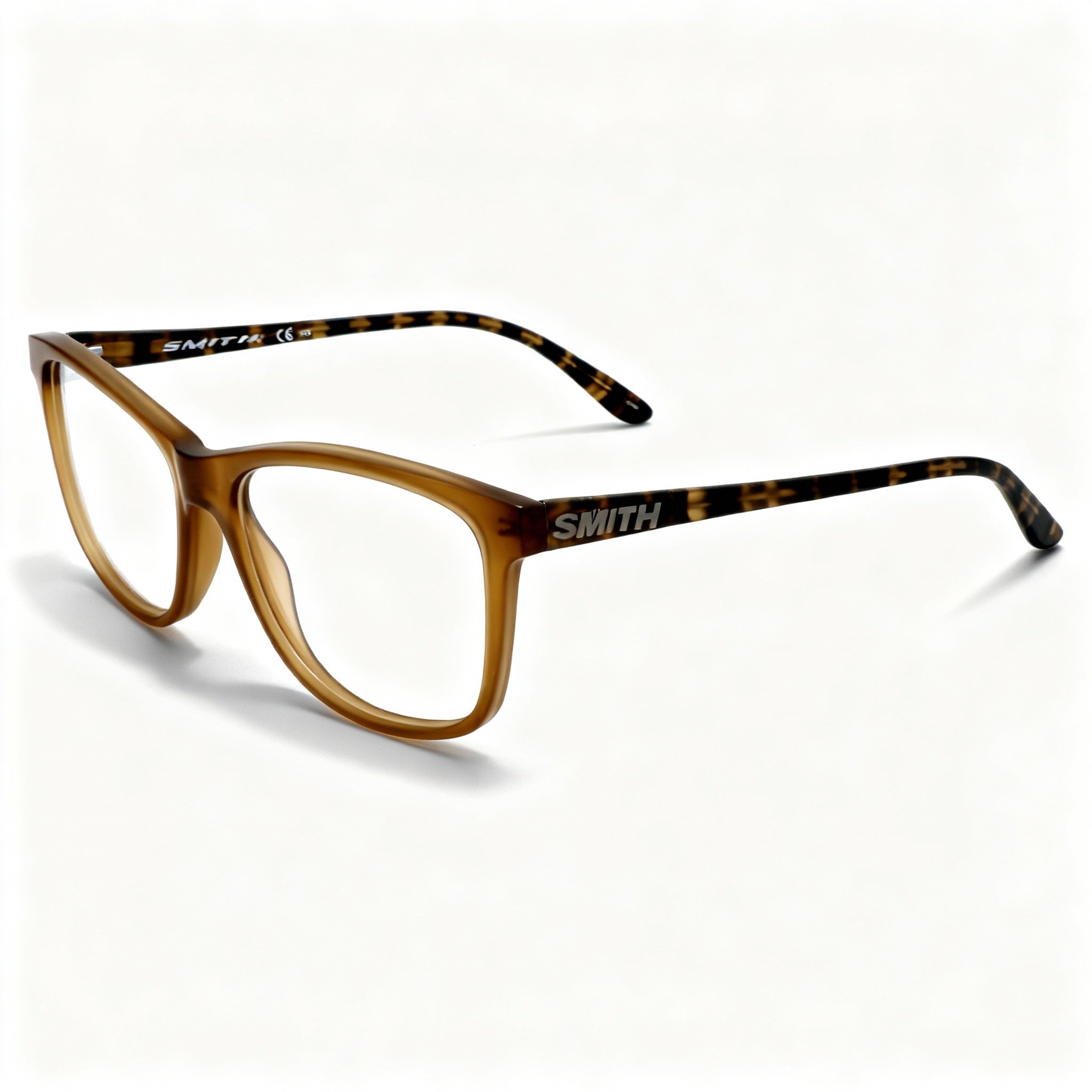 SMITH DARBY Men's Modern Square Matte Brown Striped Acetate Eyeglasses, 140mm Temple Length