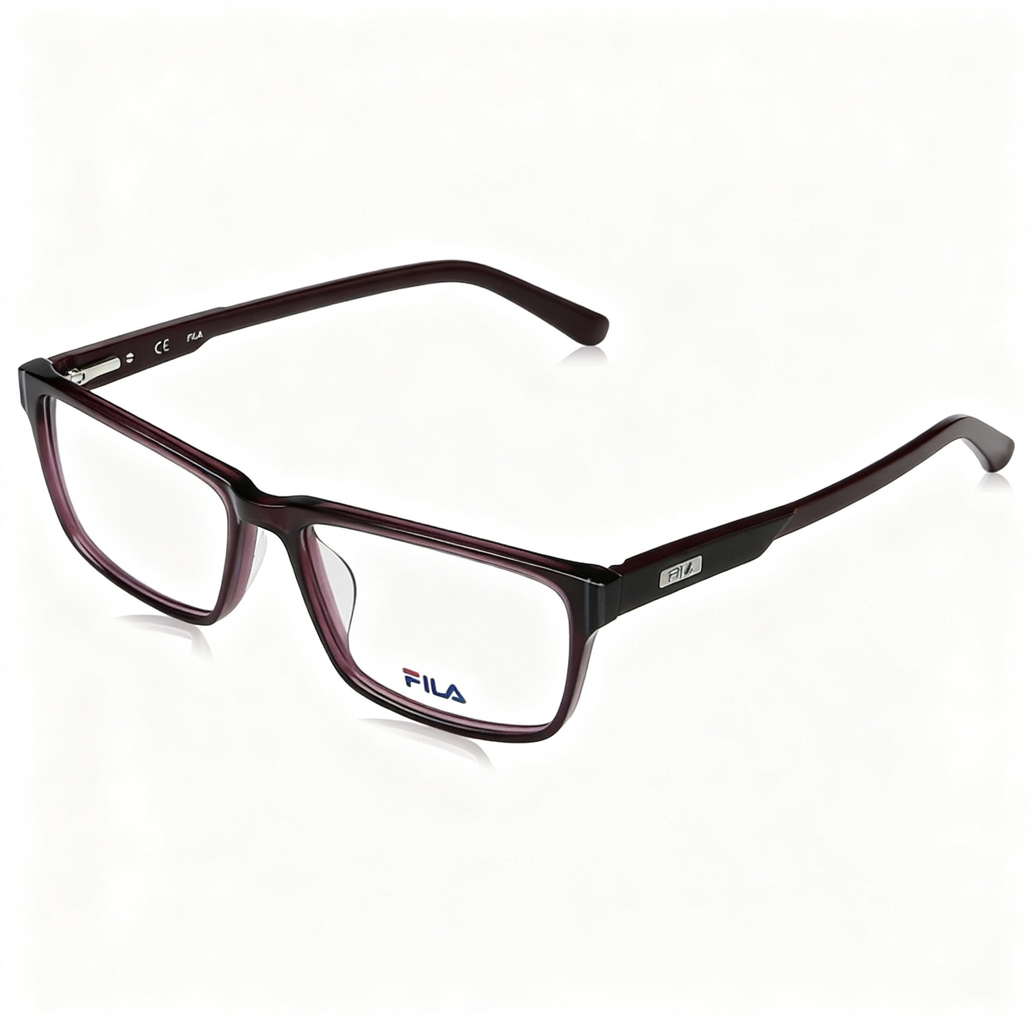 Fila VFI034 Men's Full-frame Acetate Optical Eyeglass Frames in Aubergine, Size 56-16-145mm