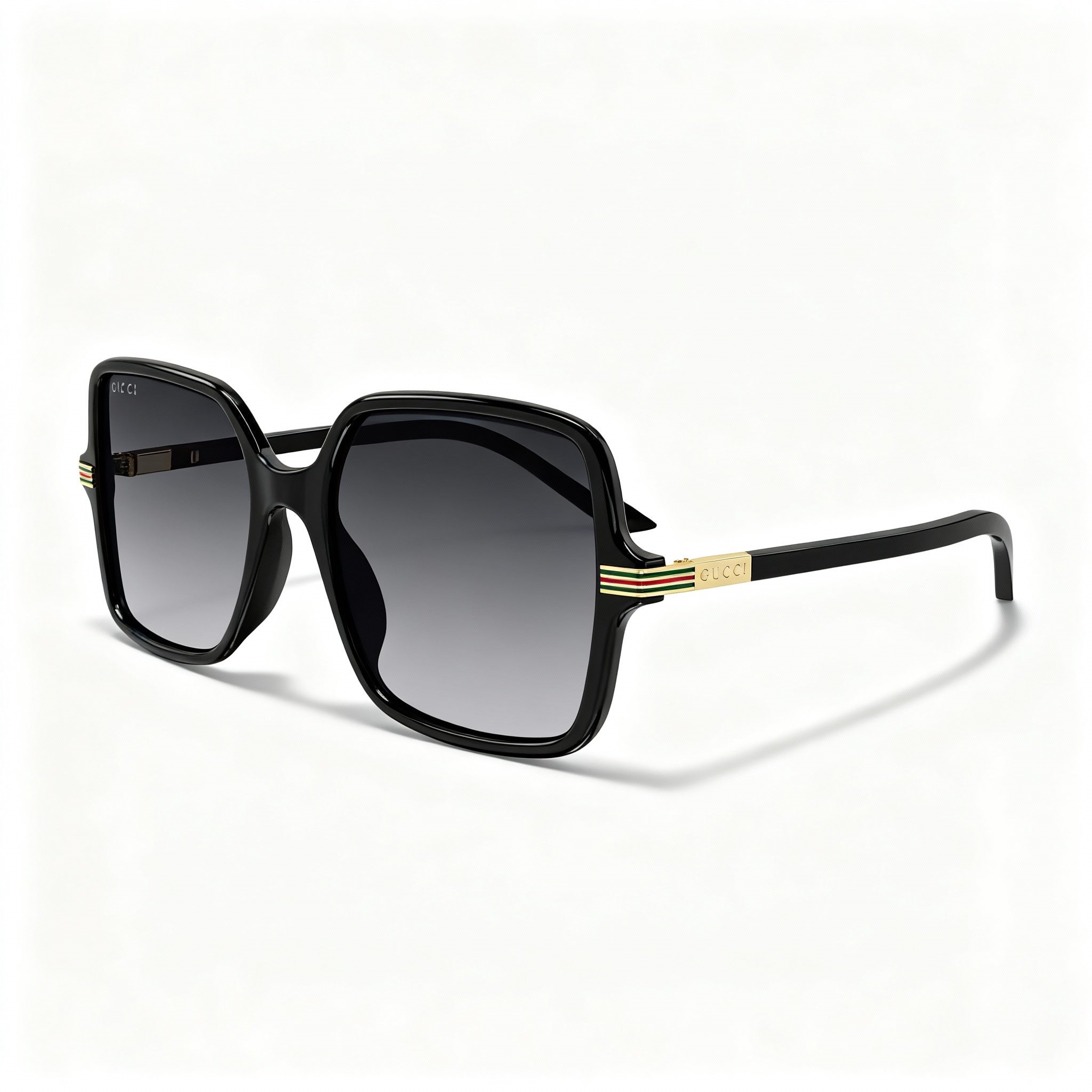 Gucci Women's GG1449S Oversized Black Recycled Acetate Frame Grey Lens Sunglasses 55-19-140