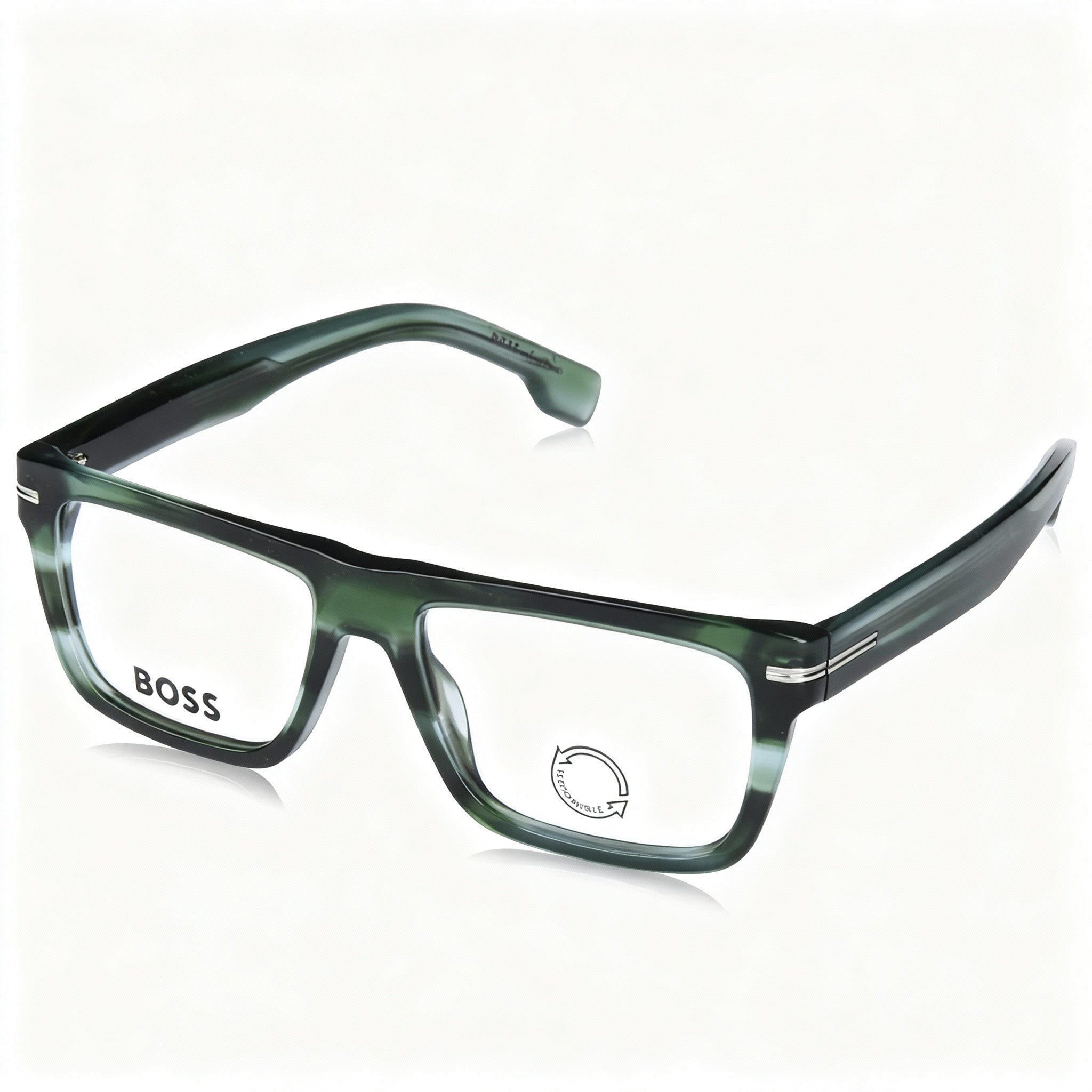 Hugo Boss Boss 1503 Modern Unisex Green Horn Acetate Non Polarized Iridium Sunglasses 53mm