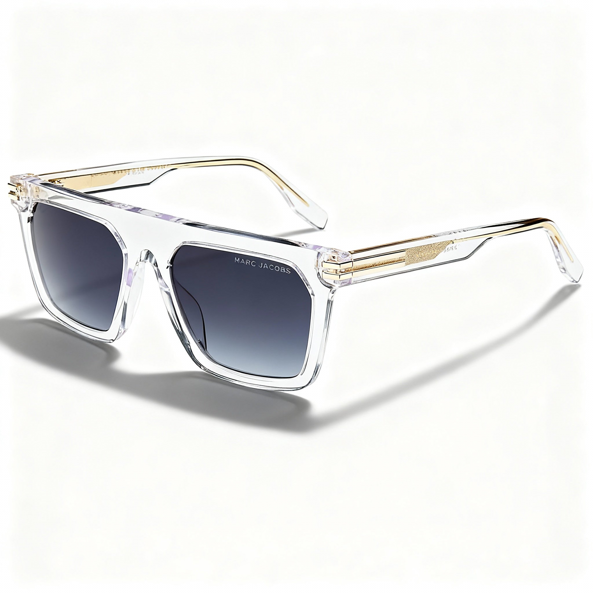 Marc Jacobs Modern Unisex Crystal Acetate Frame Polycarbonate UV Protection Non-Polarized Sunglasses 55mm Lens