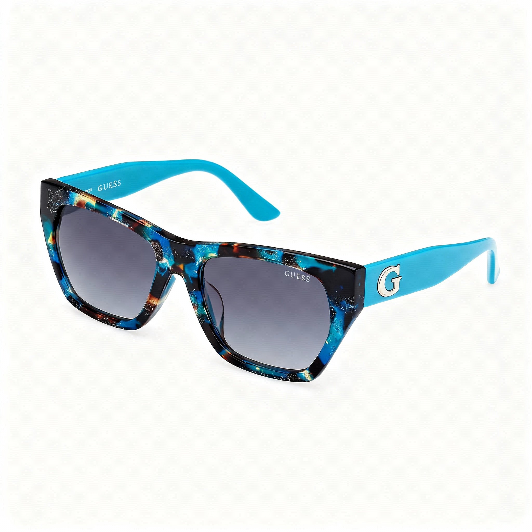 GUESS GU00203-H Women's Turquoise Havana Acetate Sunglasses Gradient Green Non-Polarized 56-18-140