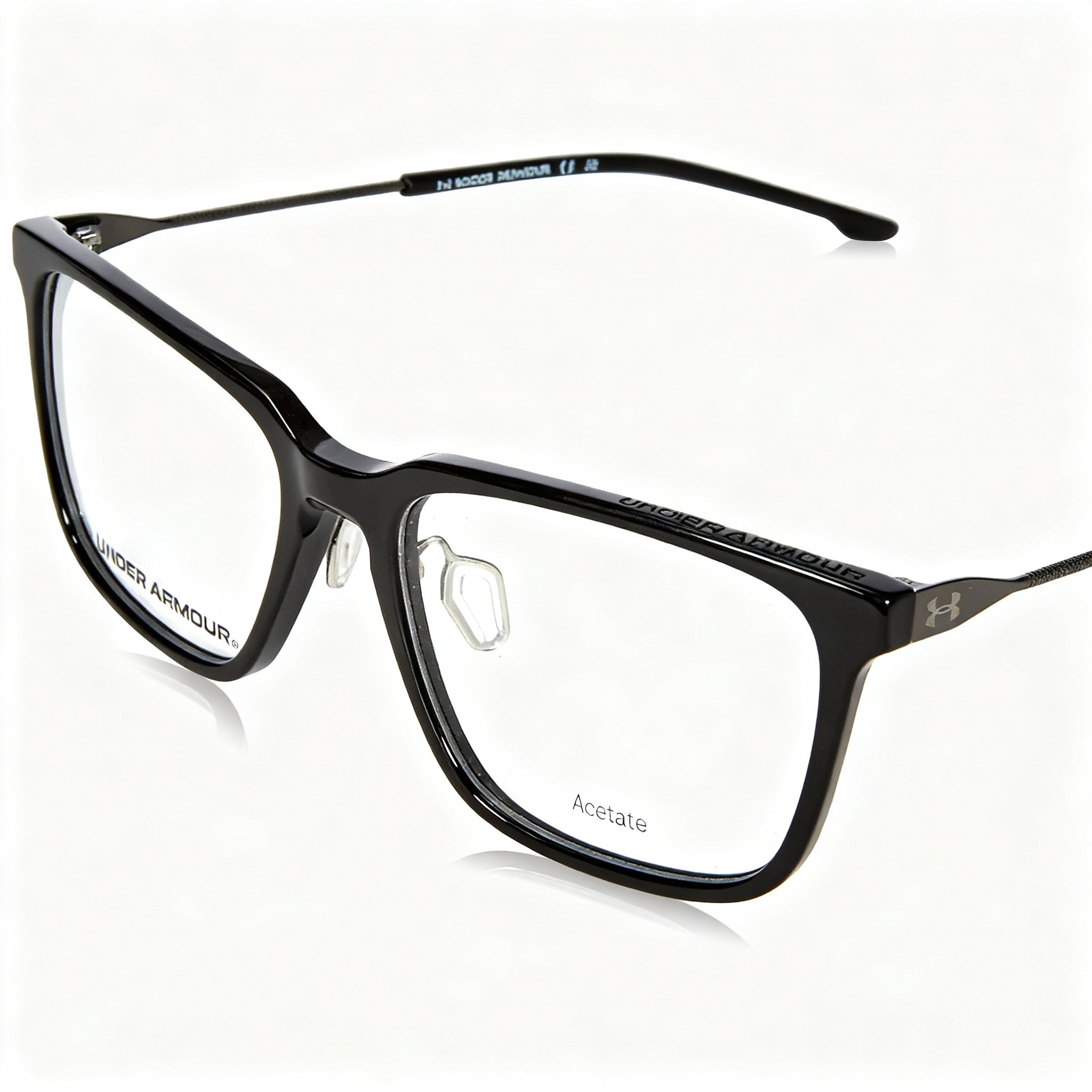 Under Armour Modern Unisex Black Acetate Frame with Black Polycarbonate Lenses Eyeglasses 55-17-145mm