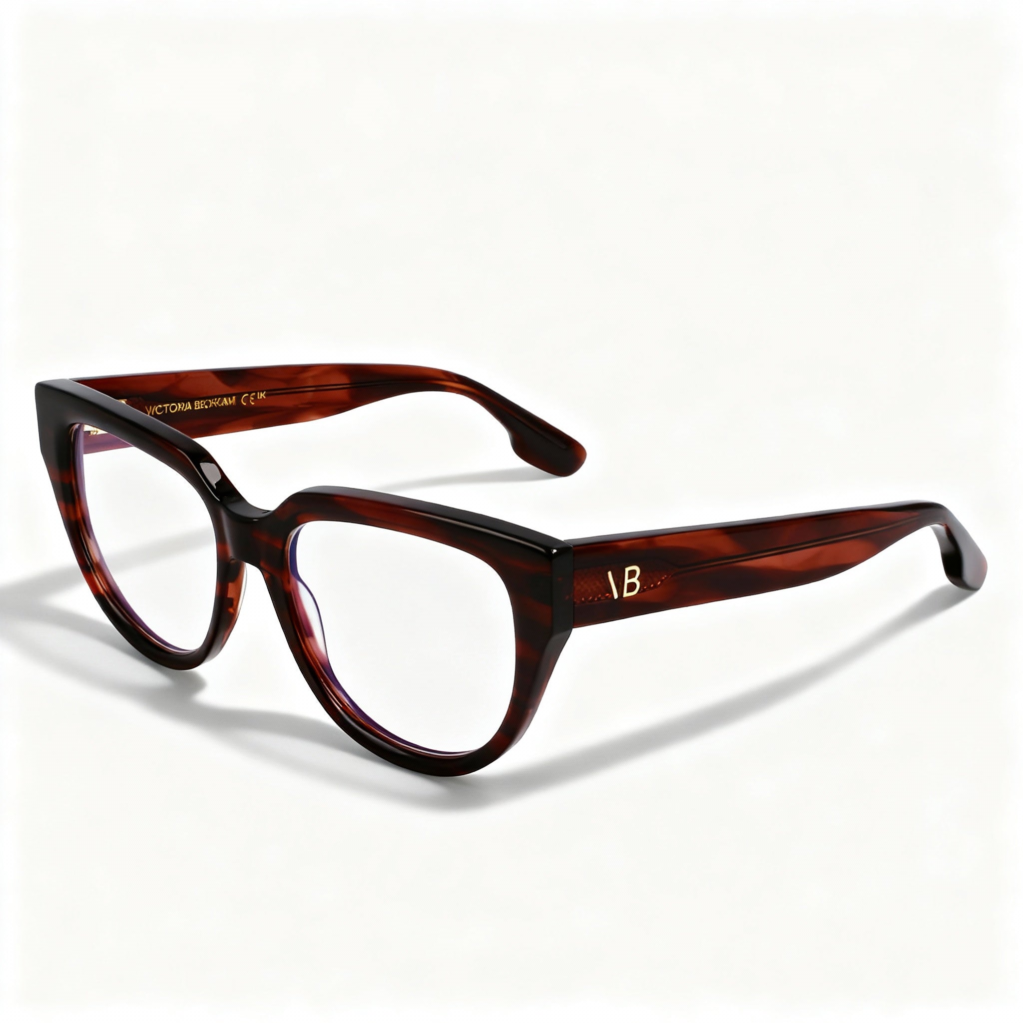 Victoria Beckham VB2674 Women's Ophthalmic Full Rim Eyeglasses, Red Striped Acetate 53-17-140