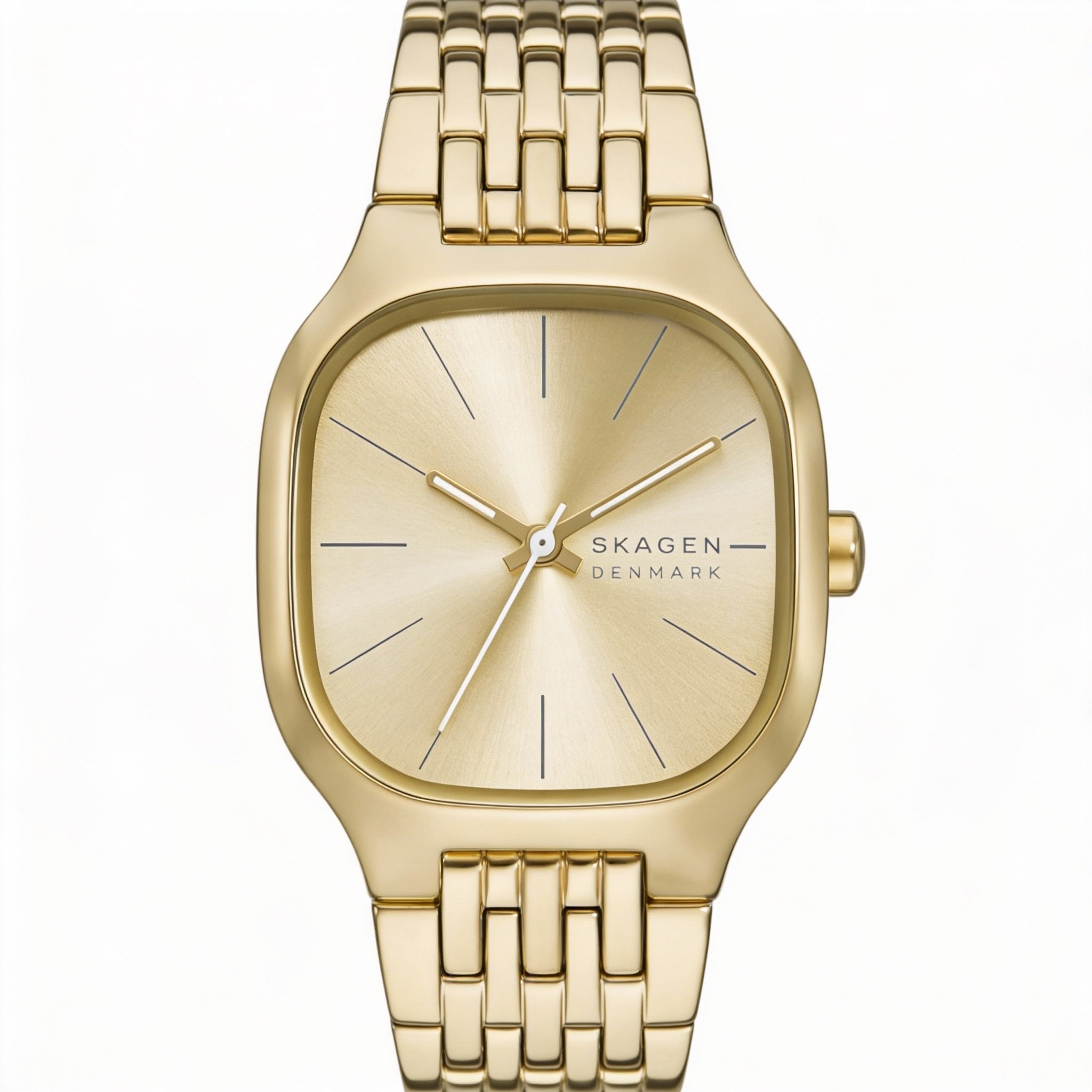 Skagen Mellem Lille Women's Gold Stainless Steel Scratch-Resistant Square 28mm Case Quartz Watch