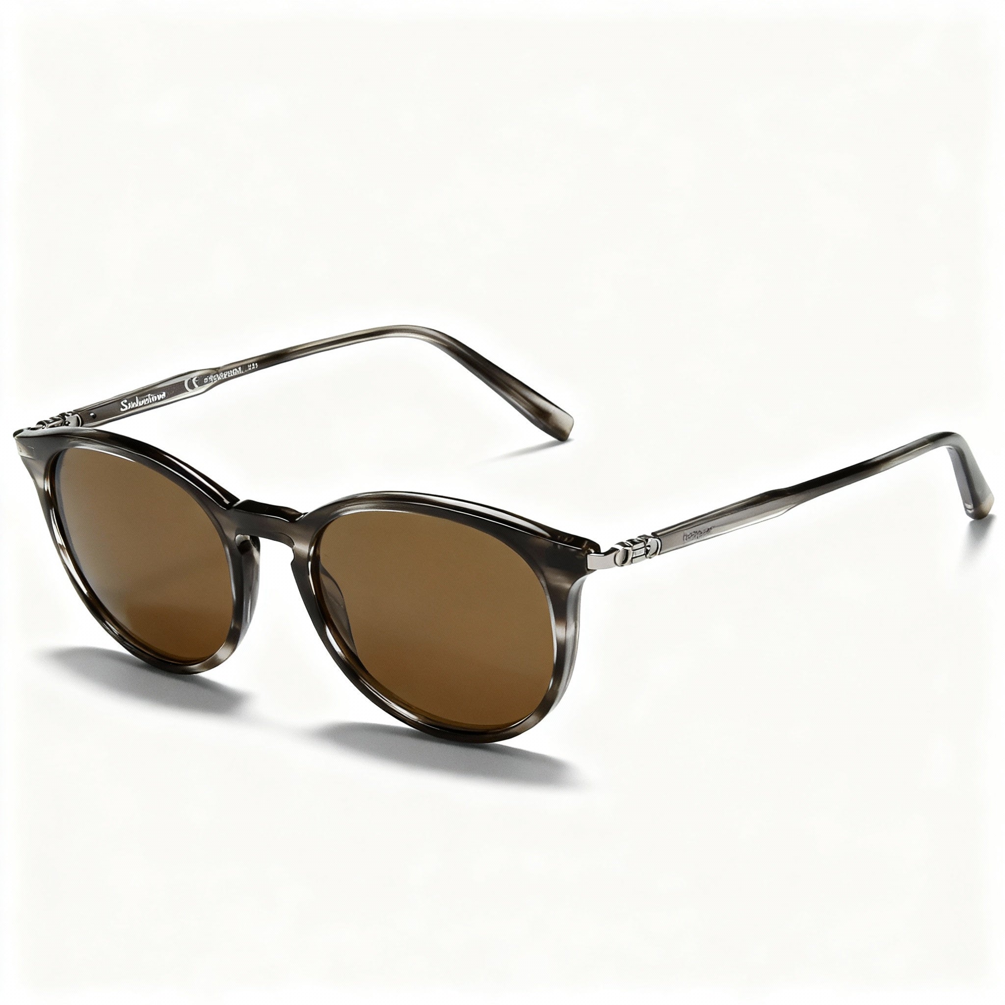 Salvatore Ferragamo Sf911sm Unisex Sunglasses, Striped Grey Brown Plastic Frame, Green Non-Polarized Lens 51mm
