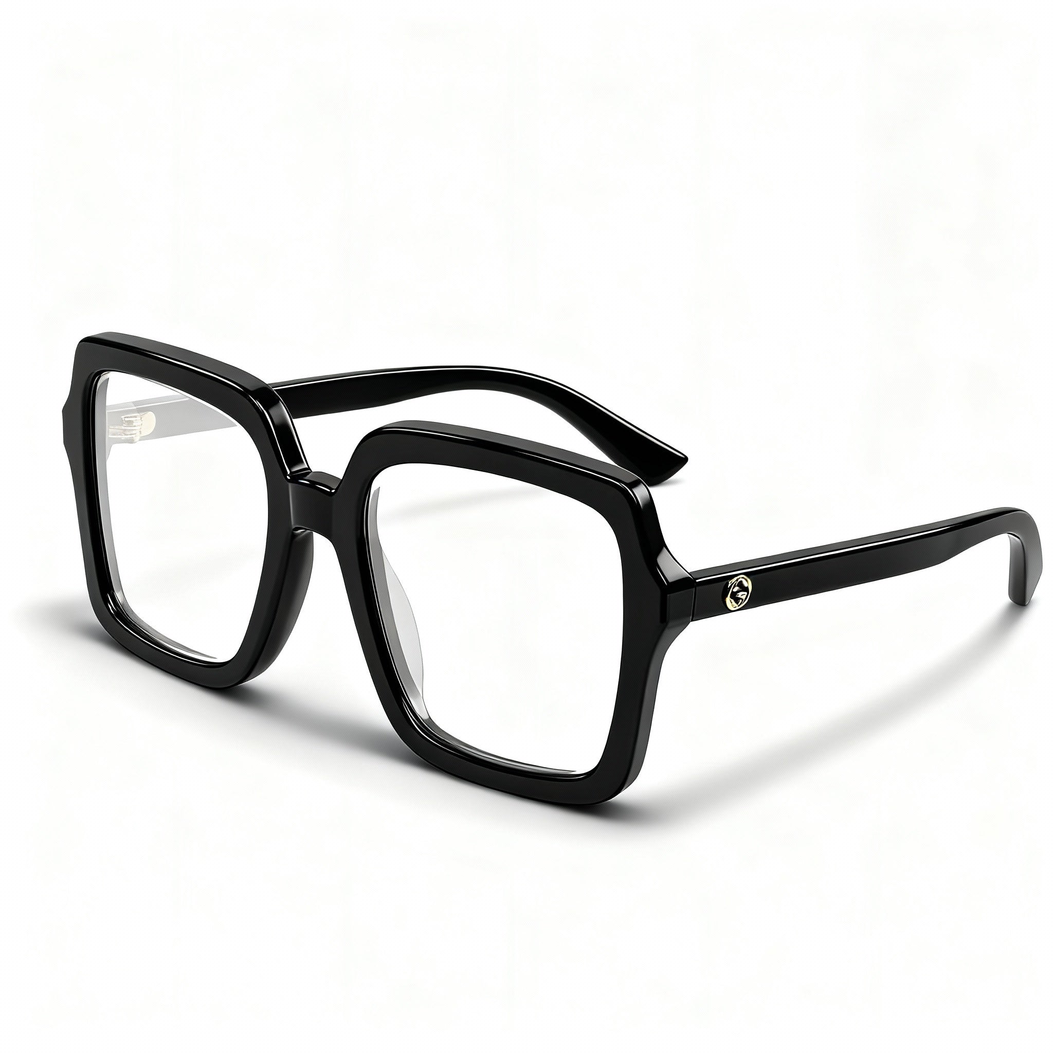 Gucci GG1318O Women's Black Eco-Acetate Square Full Rim Eyeglasses with Clear Customisable Lenses 55mm